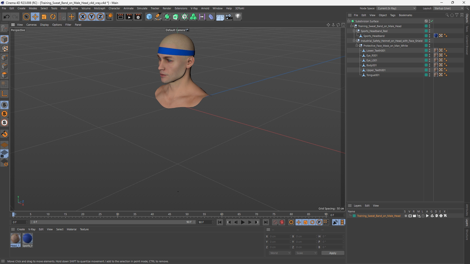 Training Sweat Band on Male Head - view 12