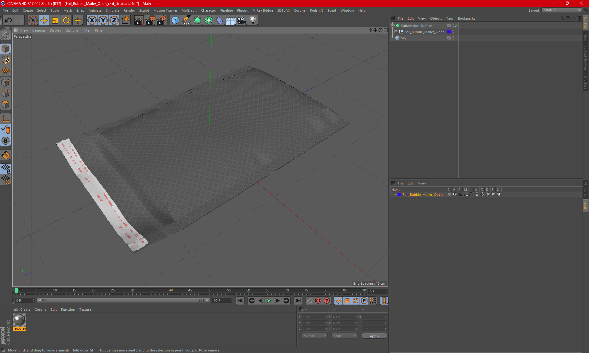 3D Foil Bubble Mailer Open model