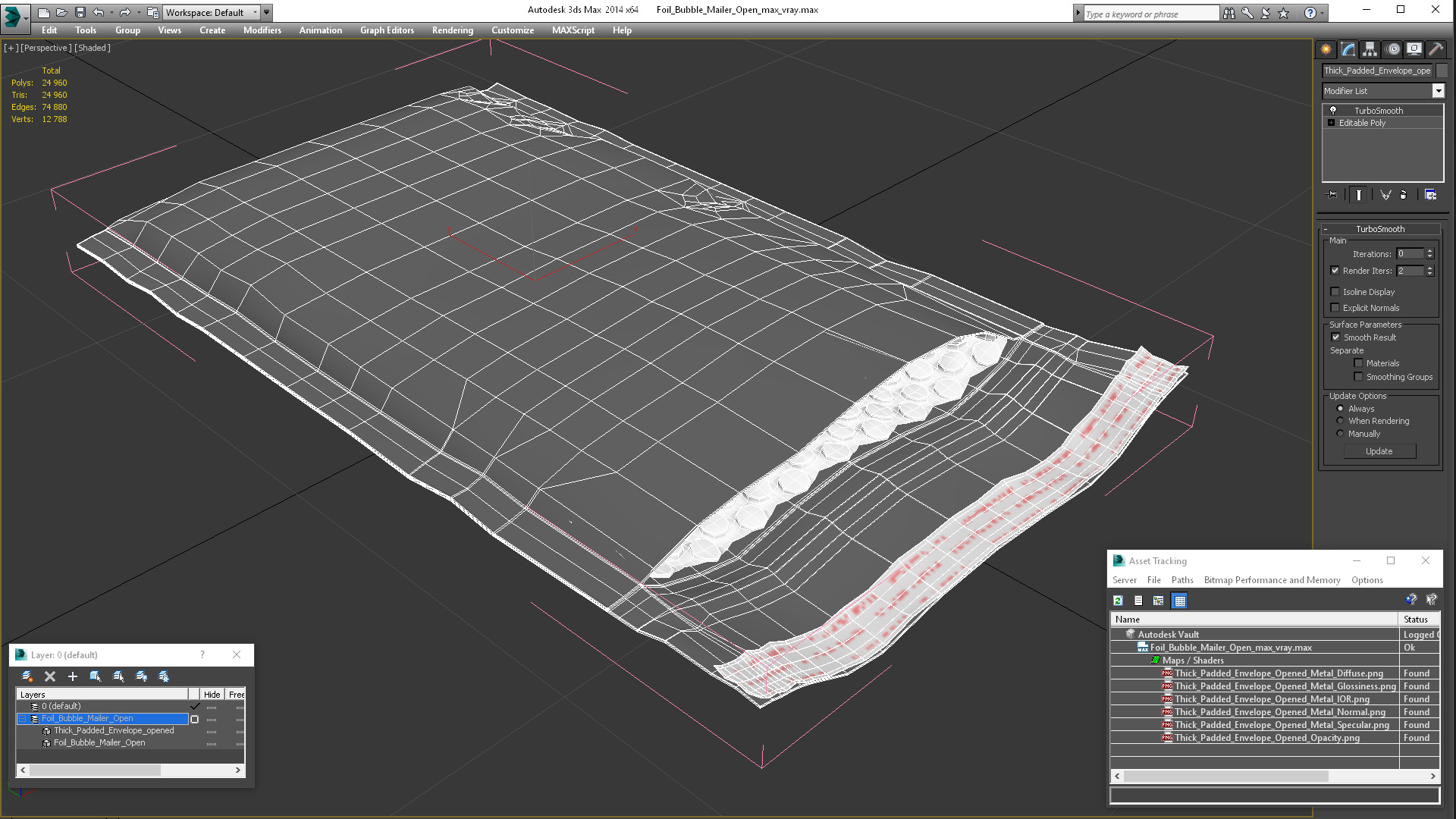 3D Foil Bubble Mailer Open model