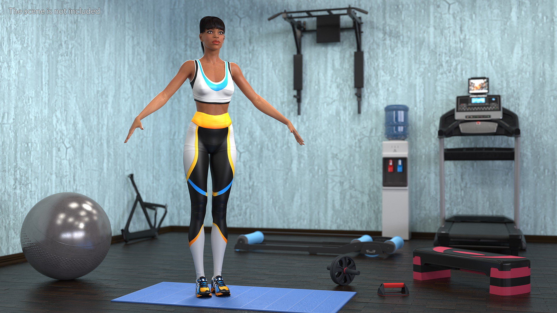 Light Skin Fitness Woman Neutral Pose 3D
