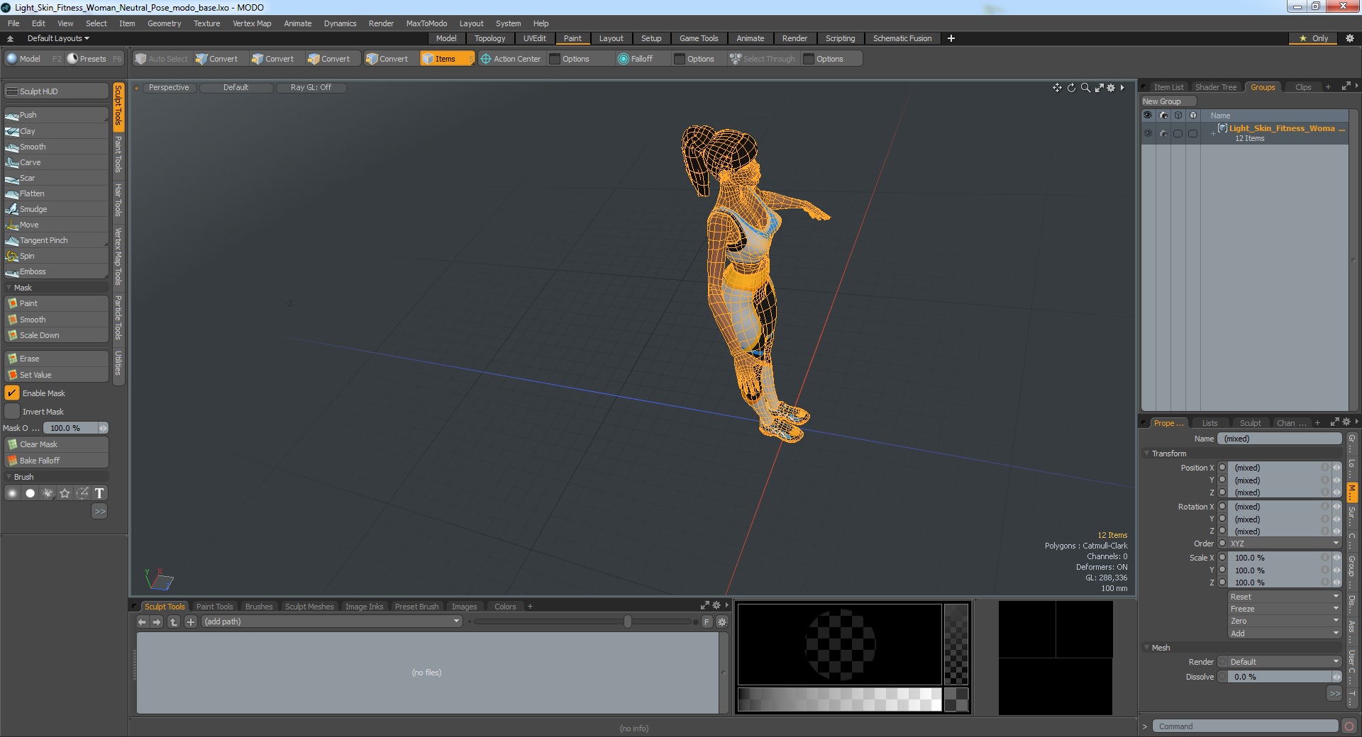 Light Skin Fitness Woman Neutral Pose 3D