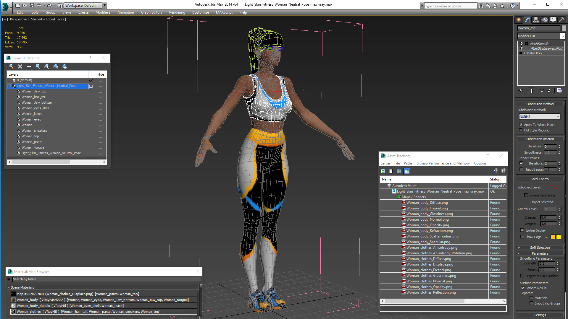 Light Skin Fitness Woman Neutral Pose 3D