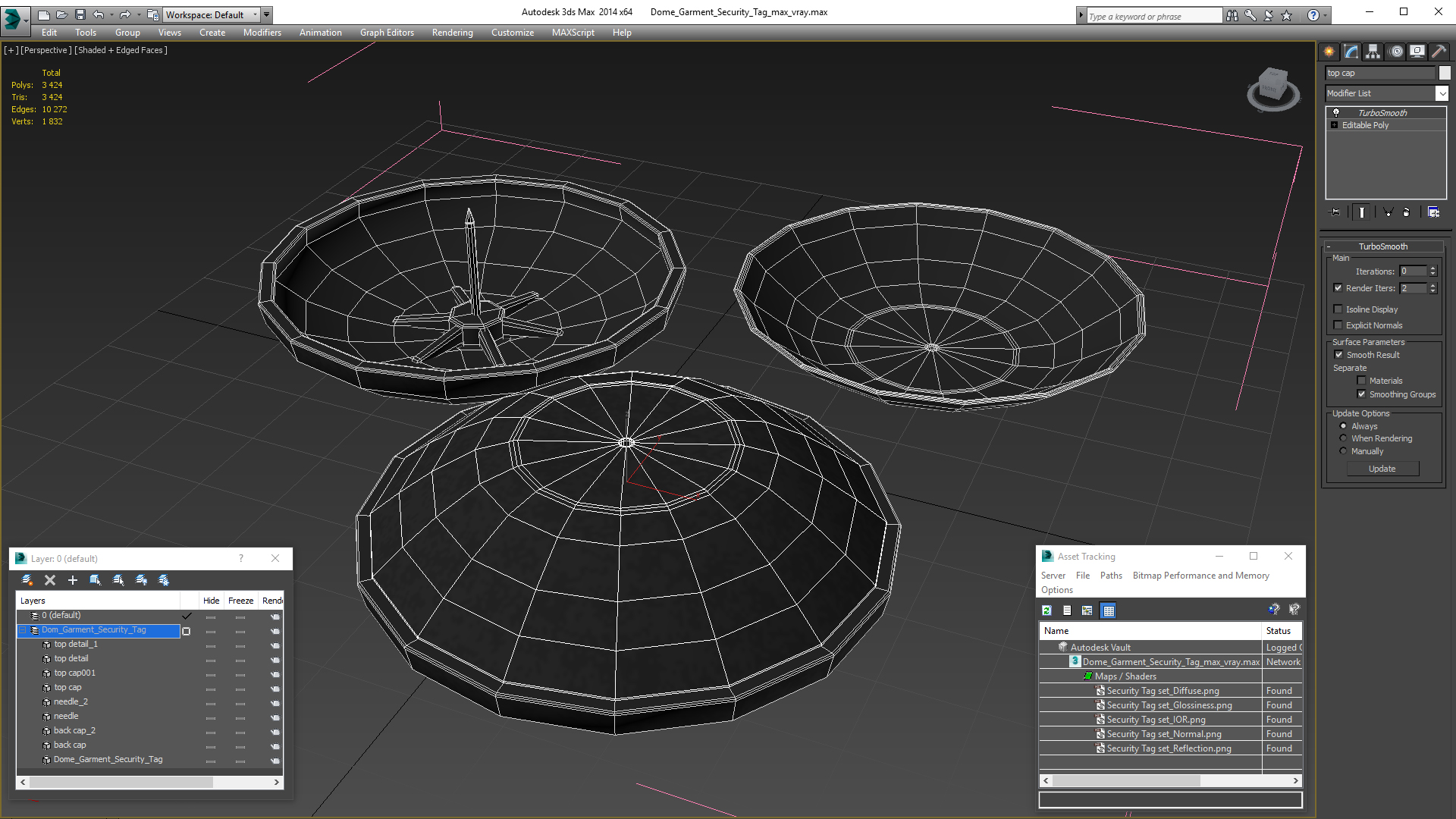3D model Dome Garment Security Tag