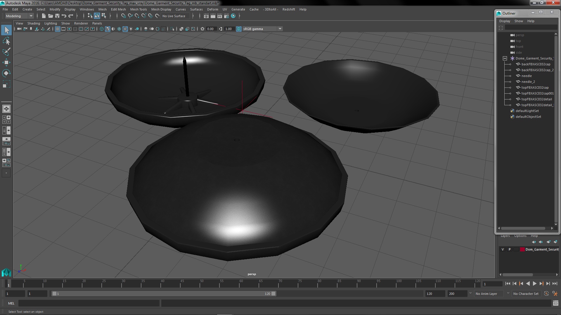 3D model Dome Garment Security Tag