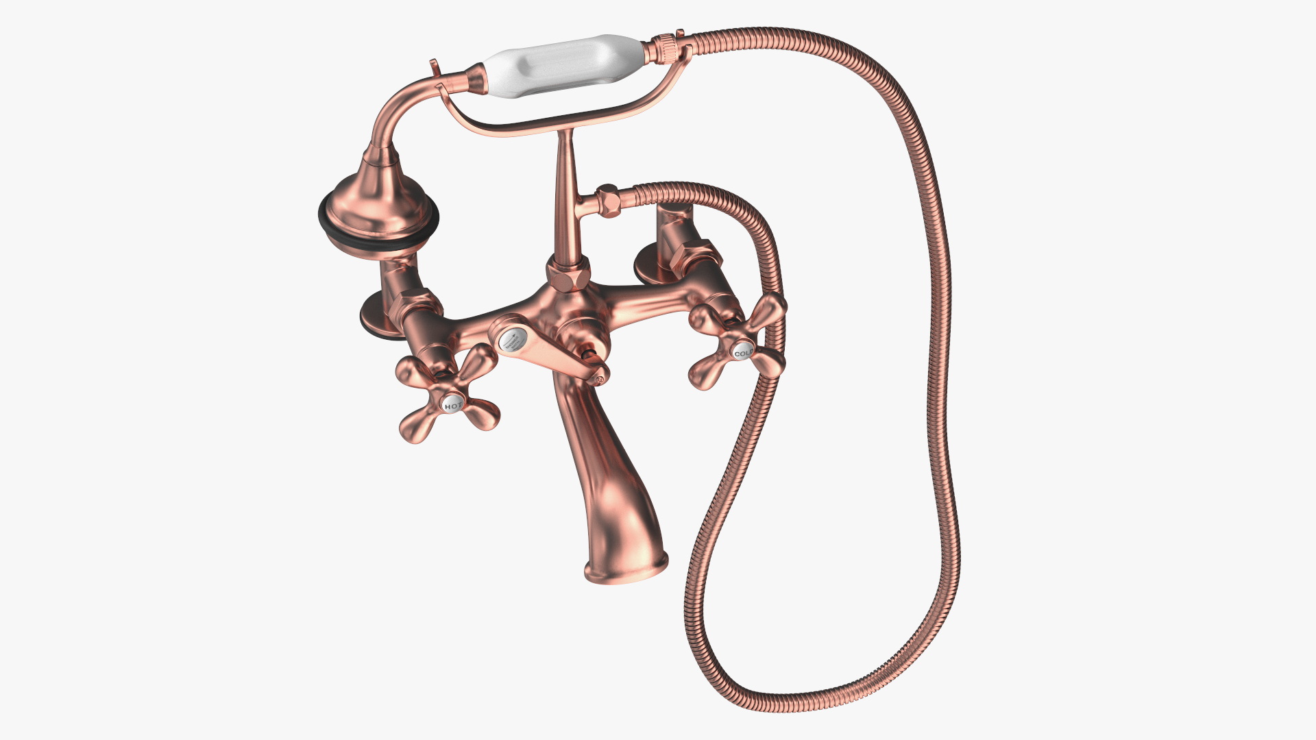 3D model Copper Bath Shower Mixer Tap with Shower