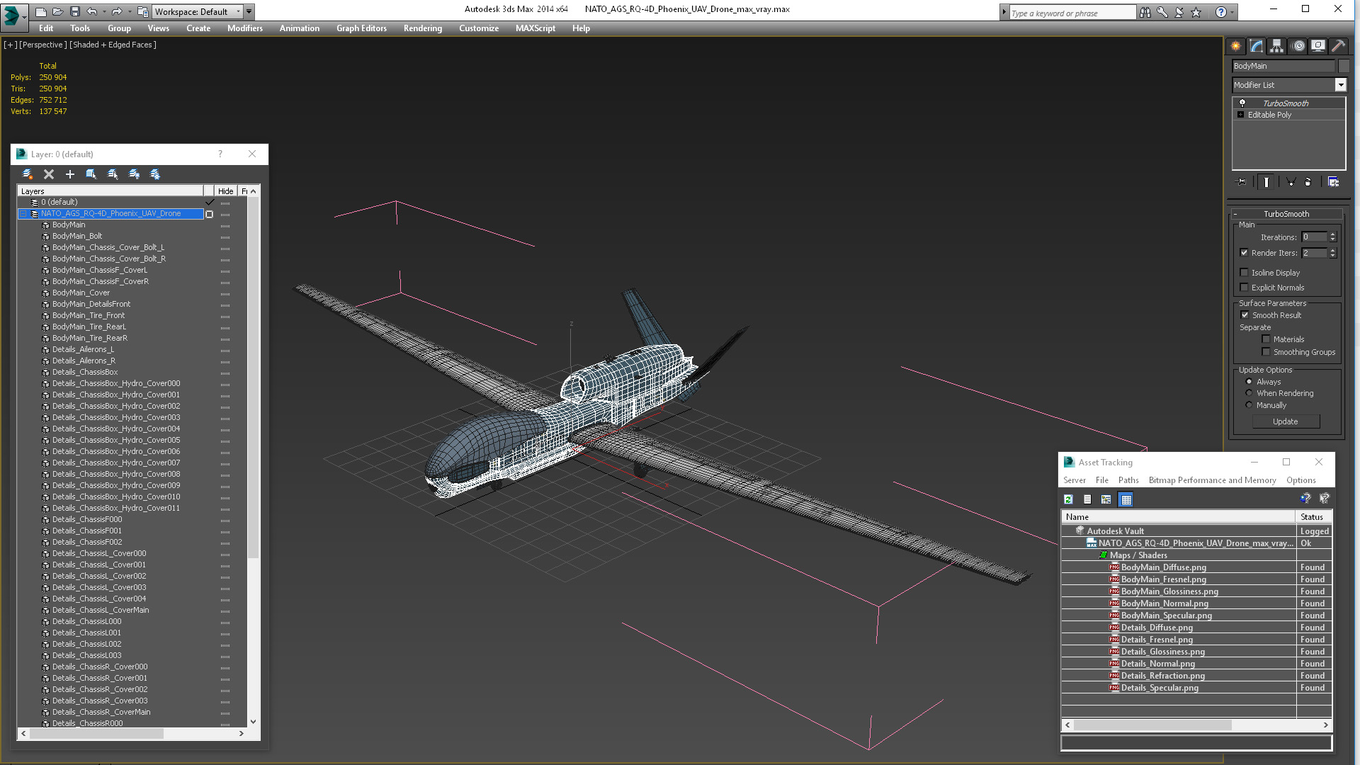 NATO AGS RQ-4D Phoenix UAV Drone 3D