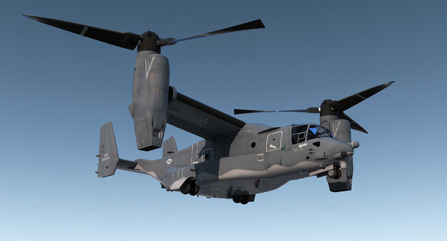V 22 Osprey Transport Aircraft Rigged 3D