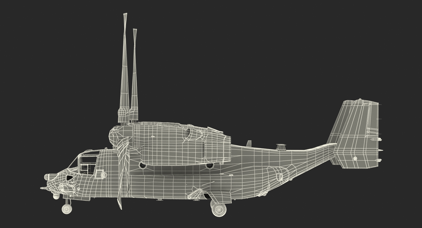 V 22 Osprey Transport Aircraft Rigged 3D