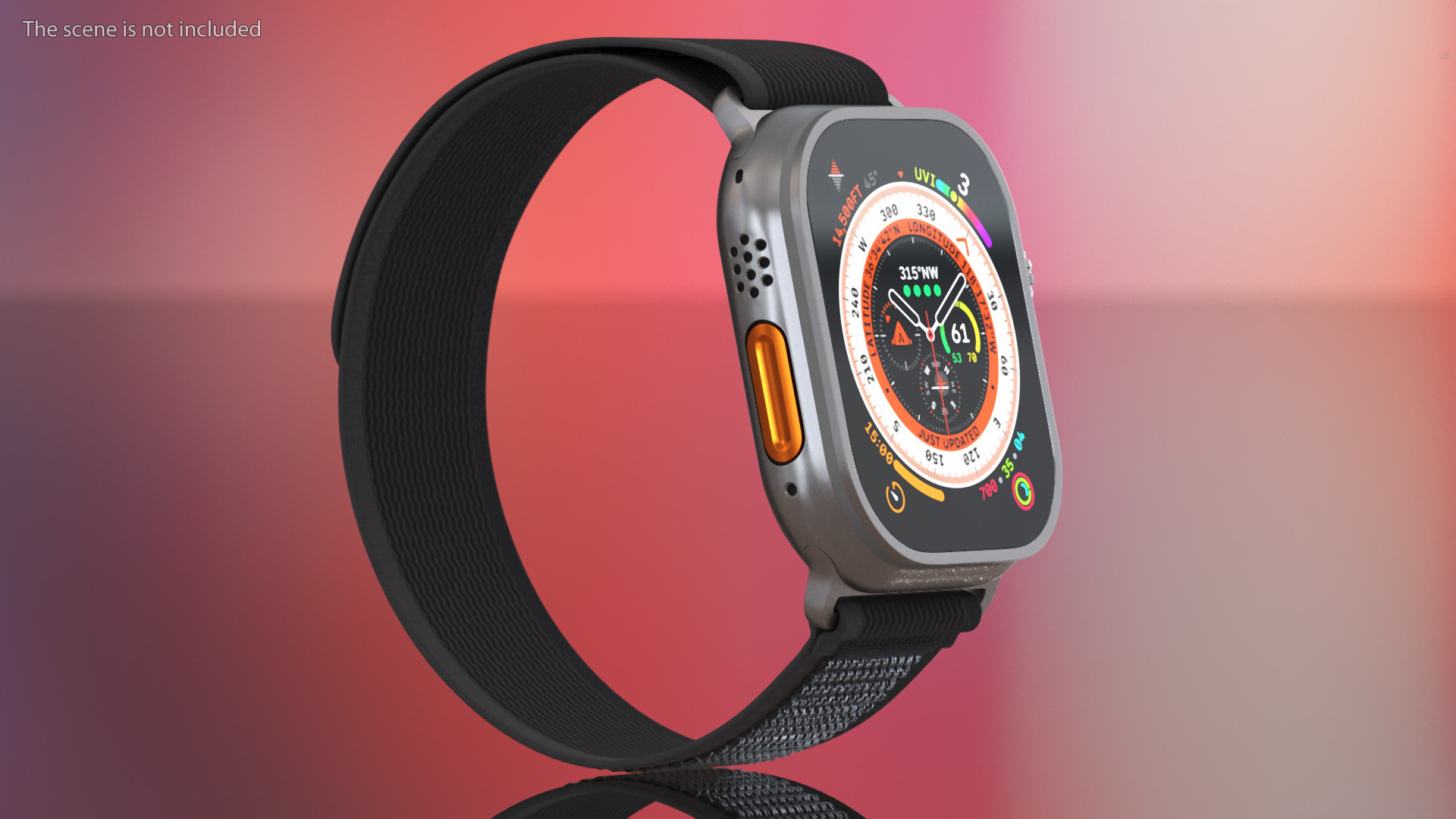 Apple Watch Ultra Trail Loop Black-Gray 3D model