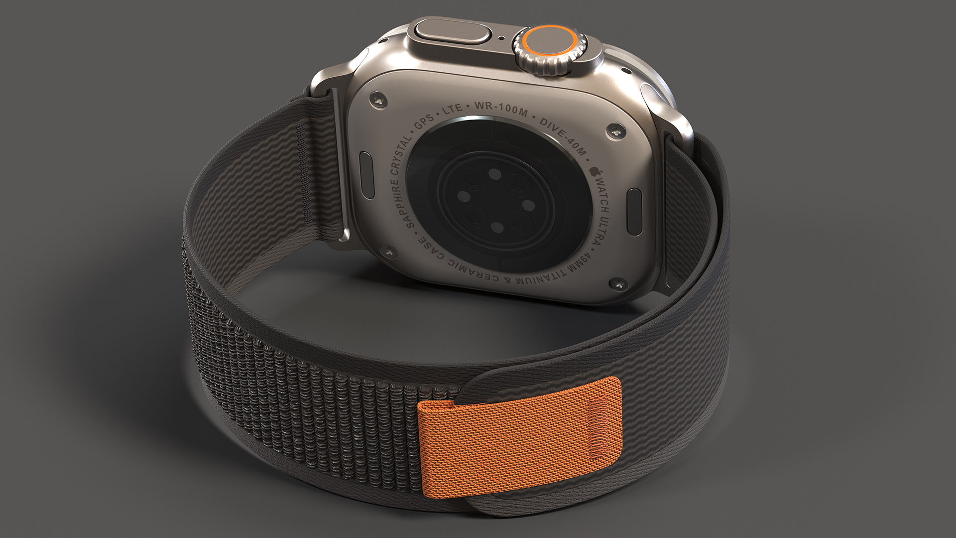 Apple Watch Ultra Trail Loop Black-Gray 3D model