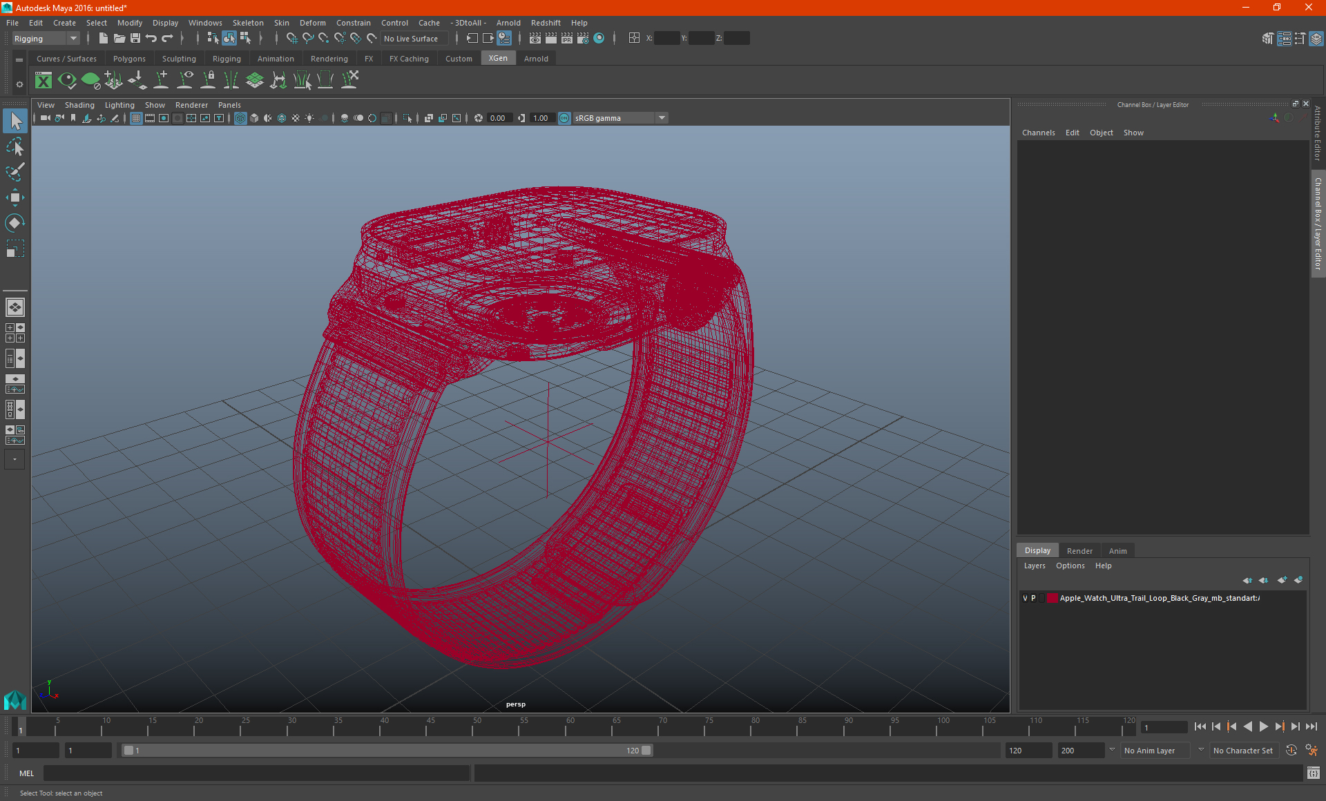 Apple Watch Ultra Trail Loop Black-Gray 3D model