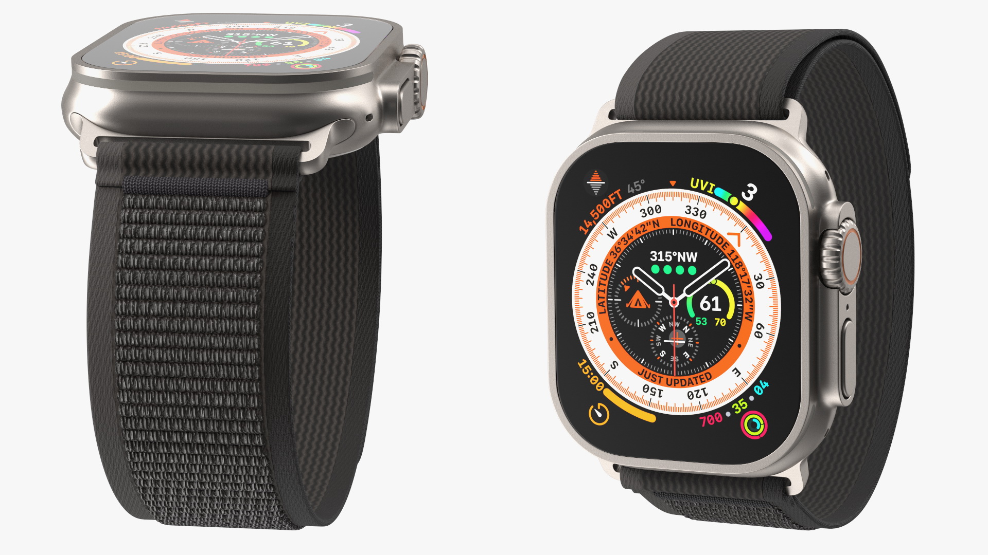 Apple Watch Ultra Trail Loop Black-Gray 3D model