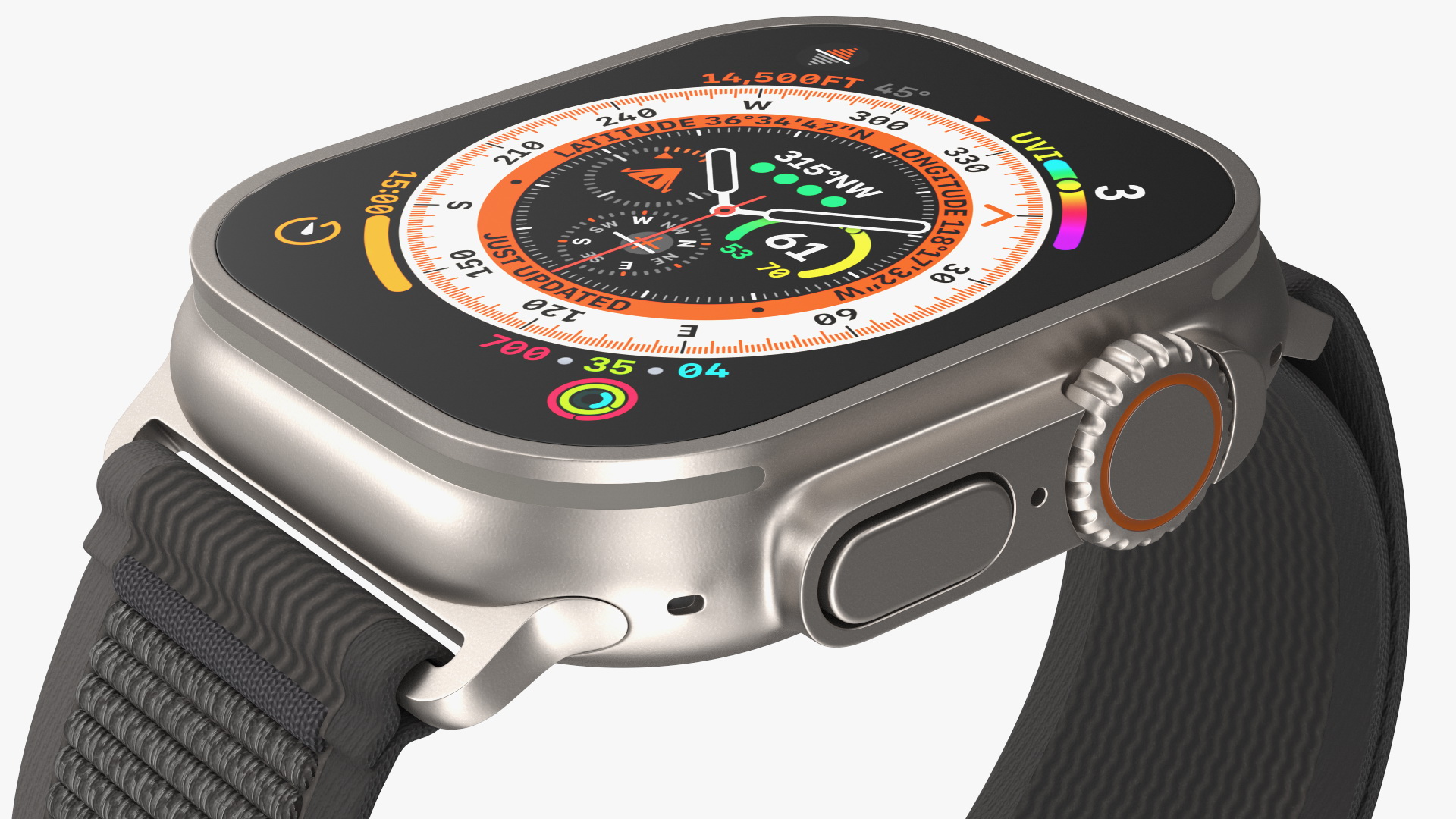 Apple Watch Ultra Trail Loop Black-Gray 3D model
