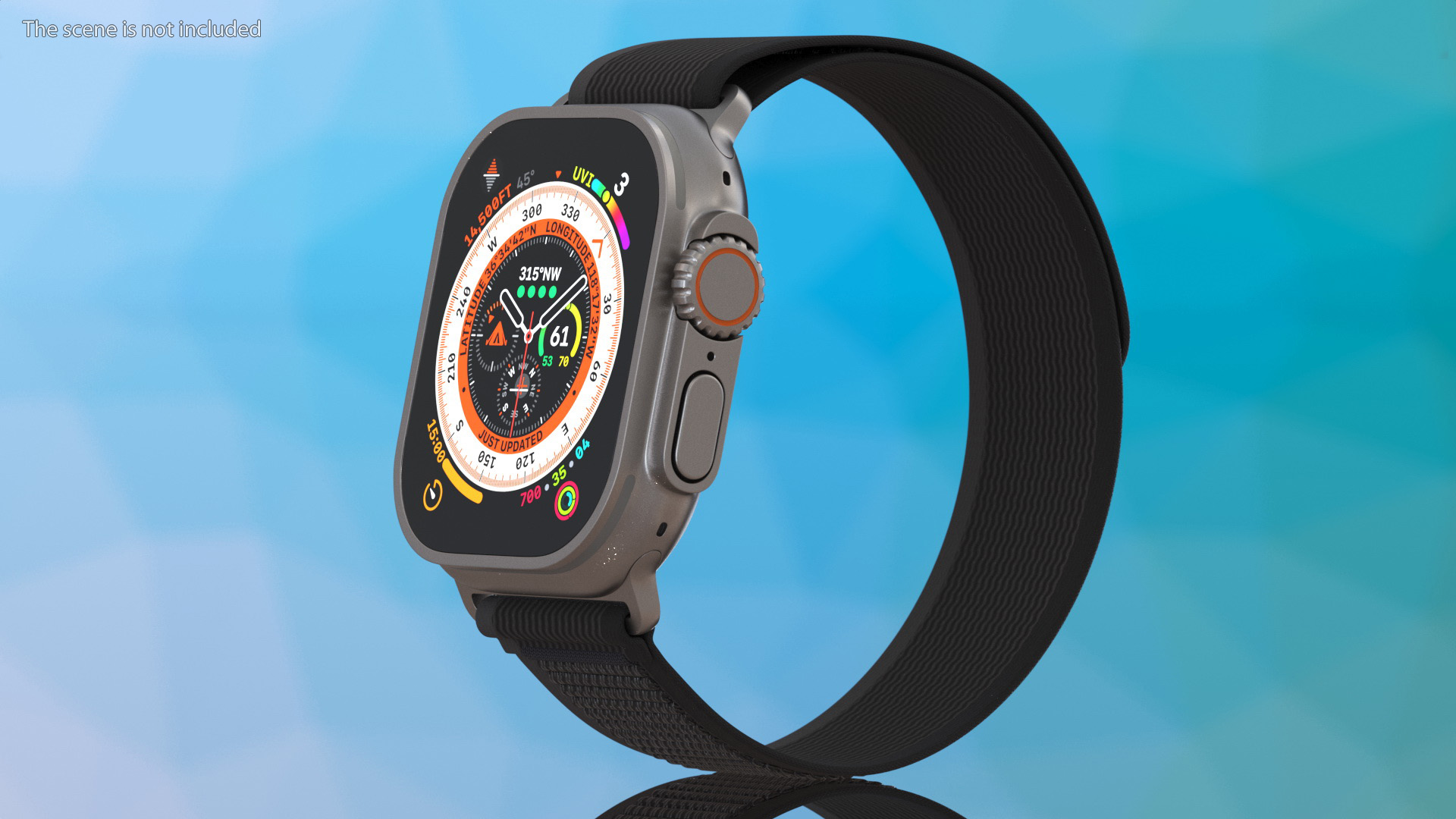 Apple Watch Ultra Trail Loop Black-Gray 3D model