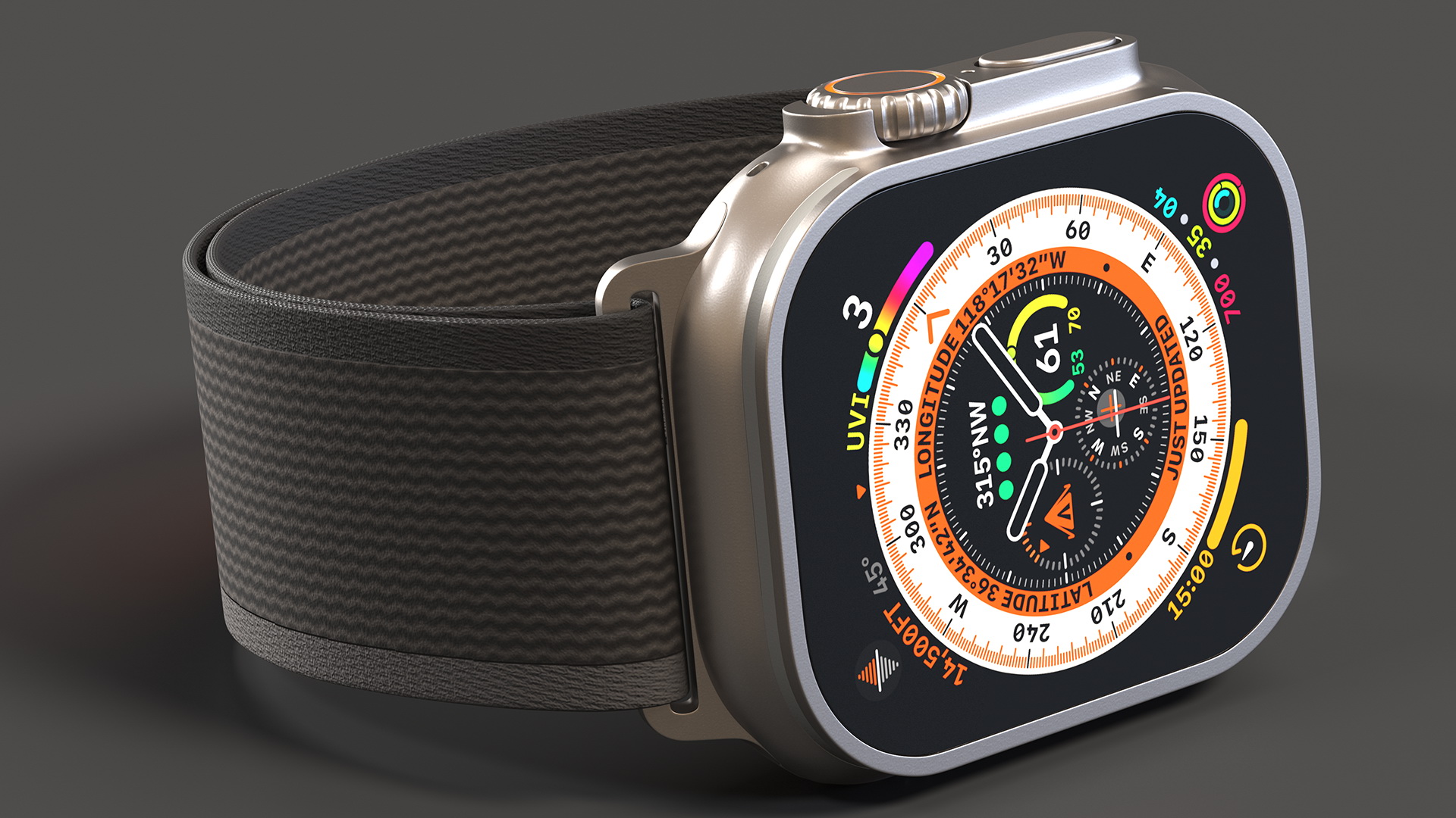 Apple Watch Ultra Trail Loop Black-Gray 3D model