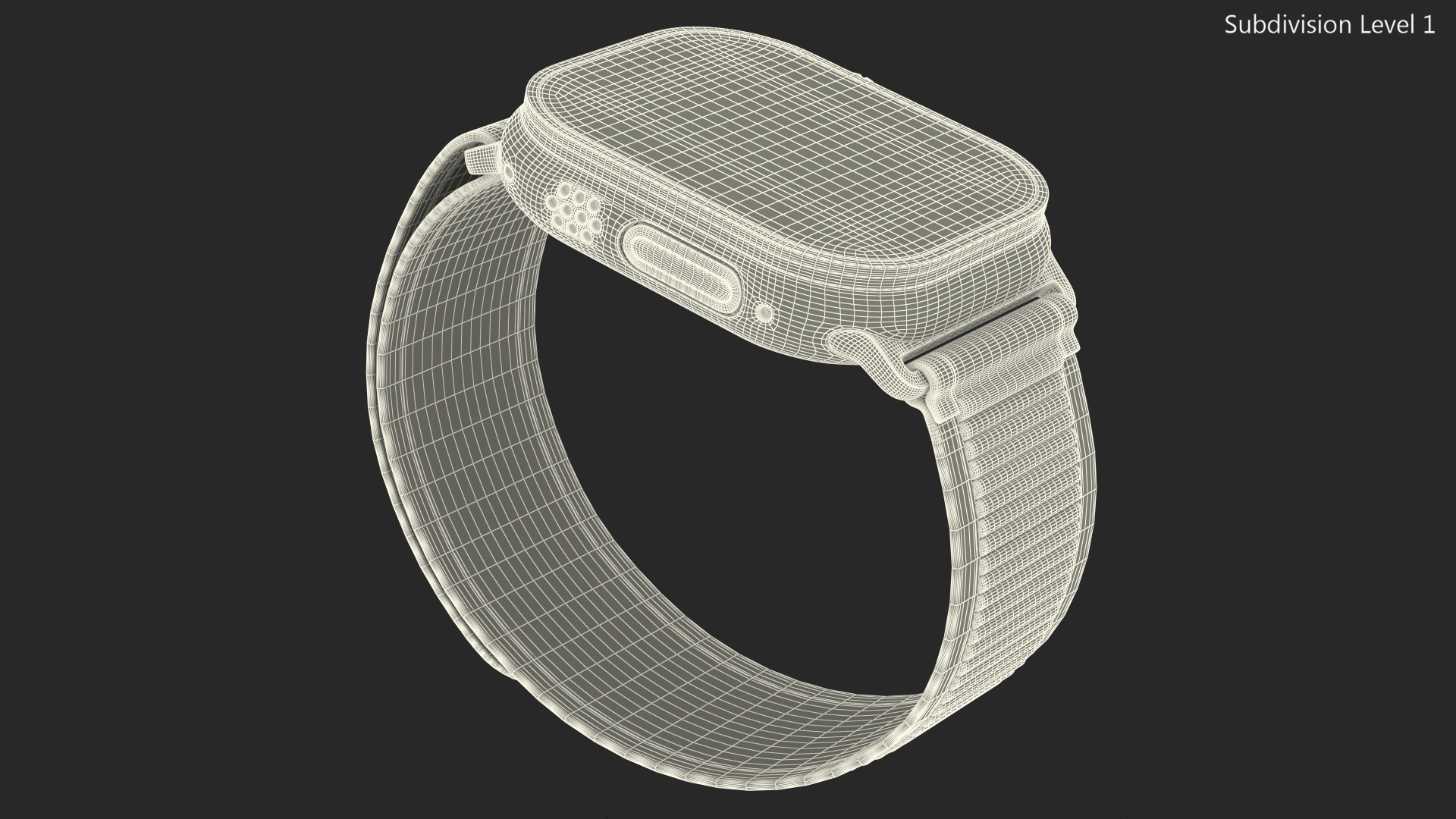 Apple Watch Ultra Trail Loop Black-Gray 3D model