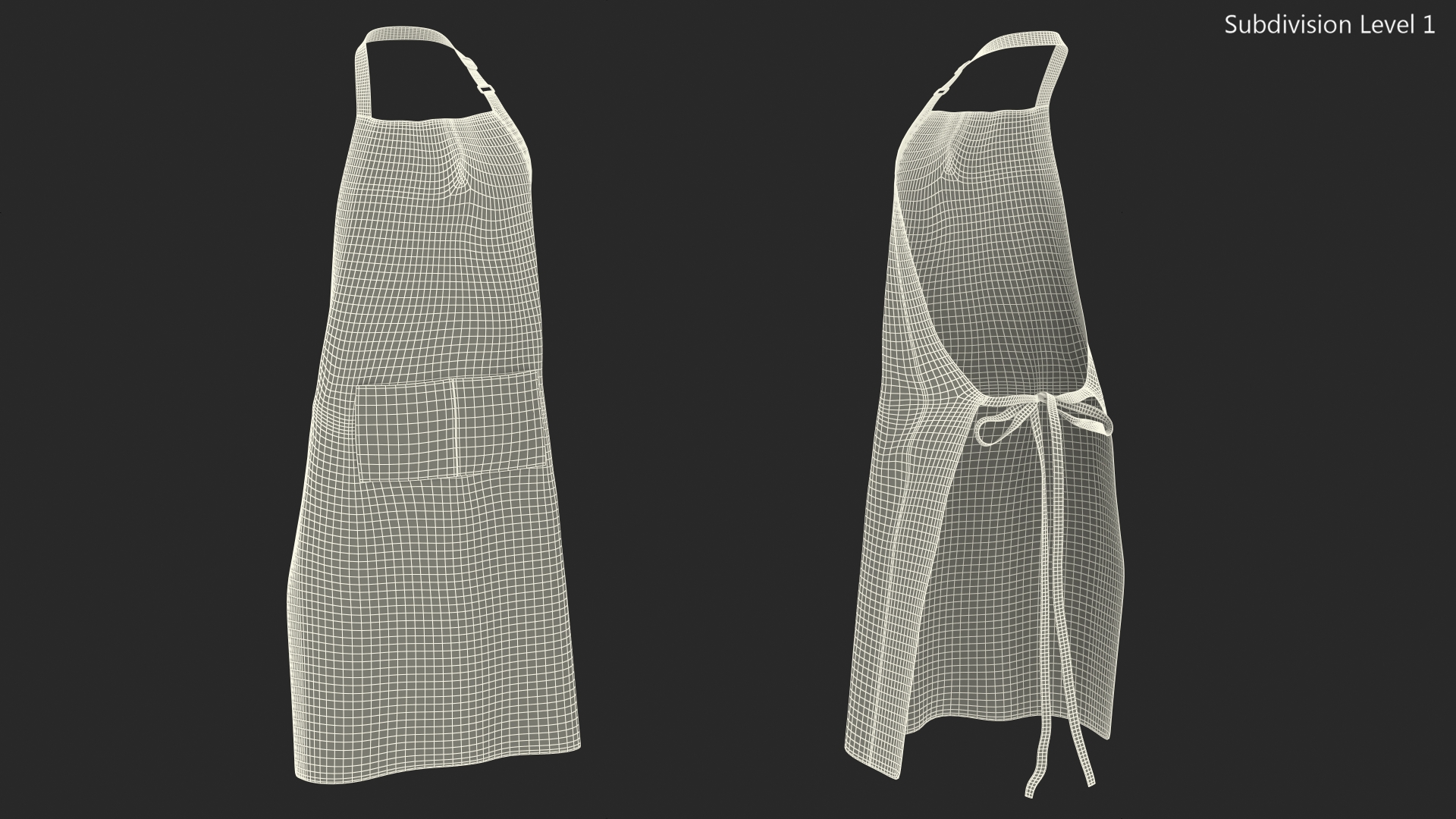 3D Men Cooking Apron Black model
