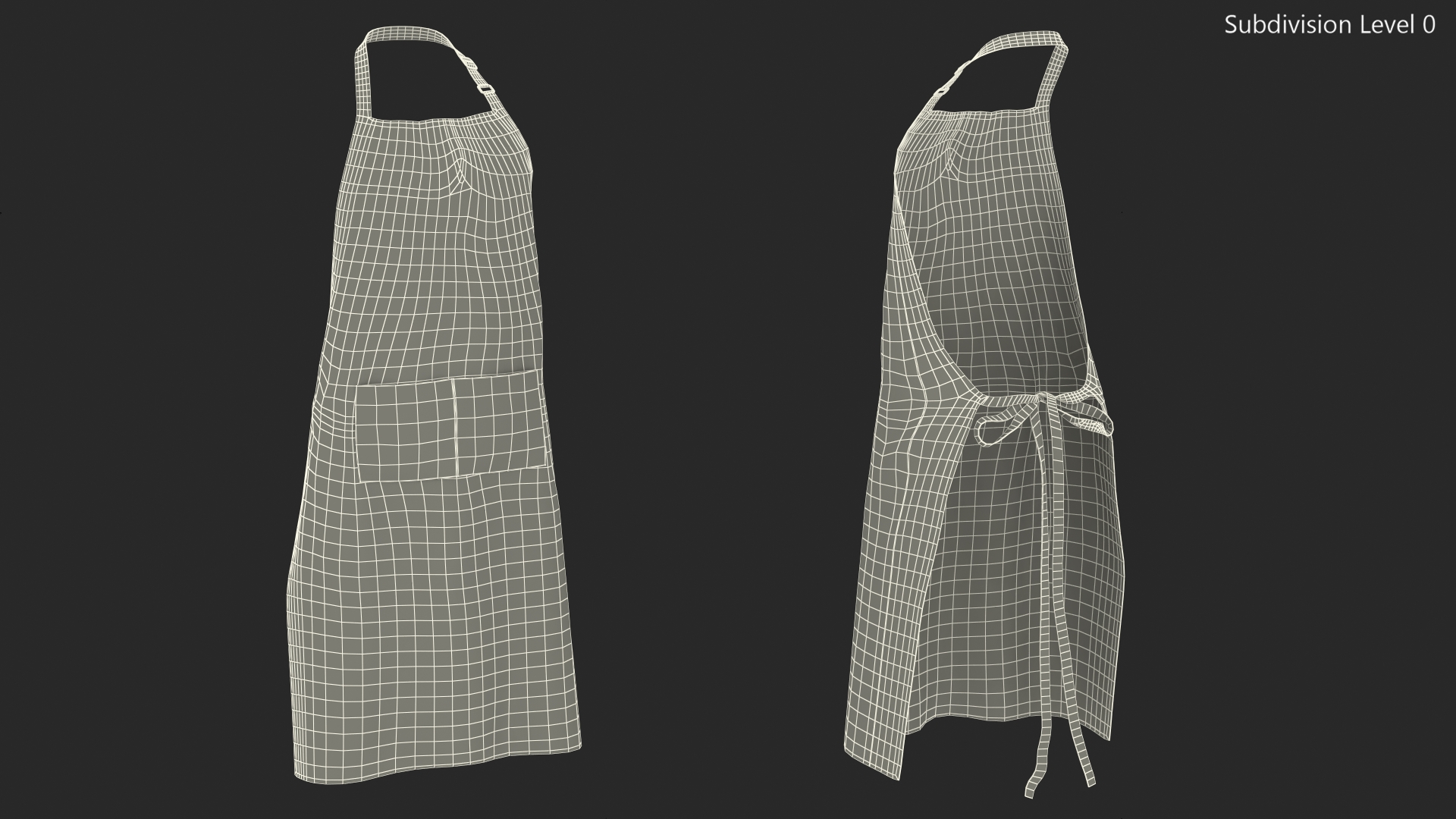 3D Men Cooking Apron Black model