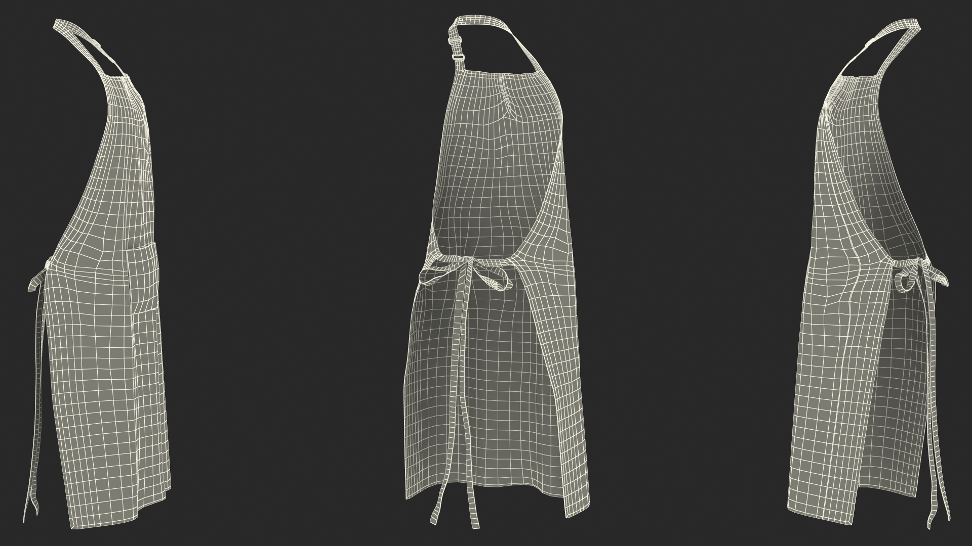 3D Men Cooking Apron Black model