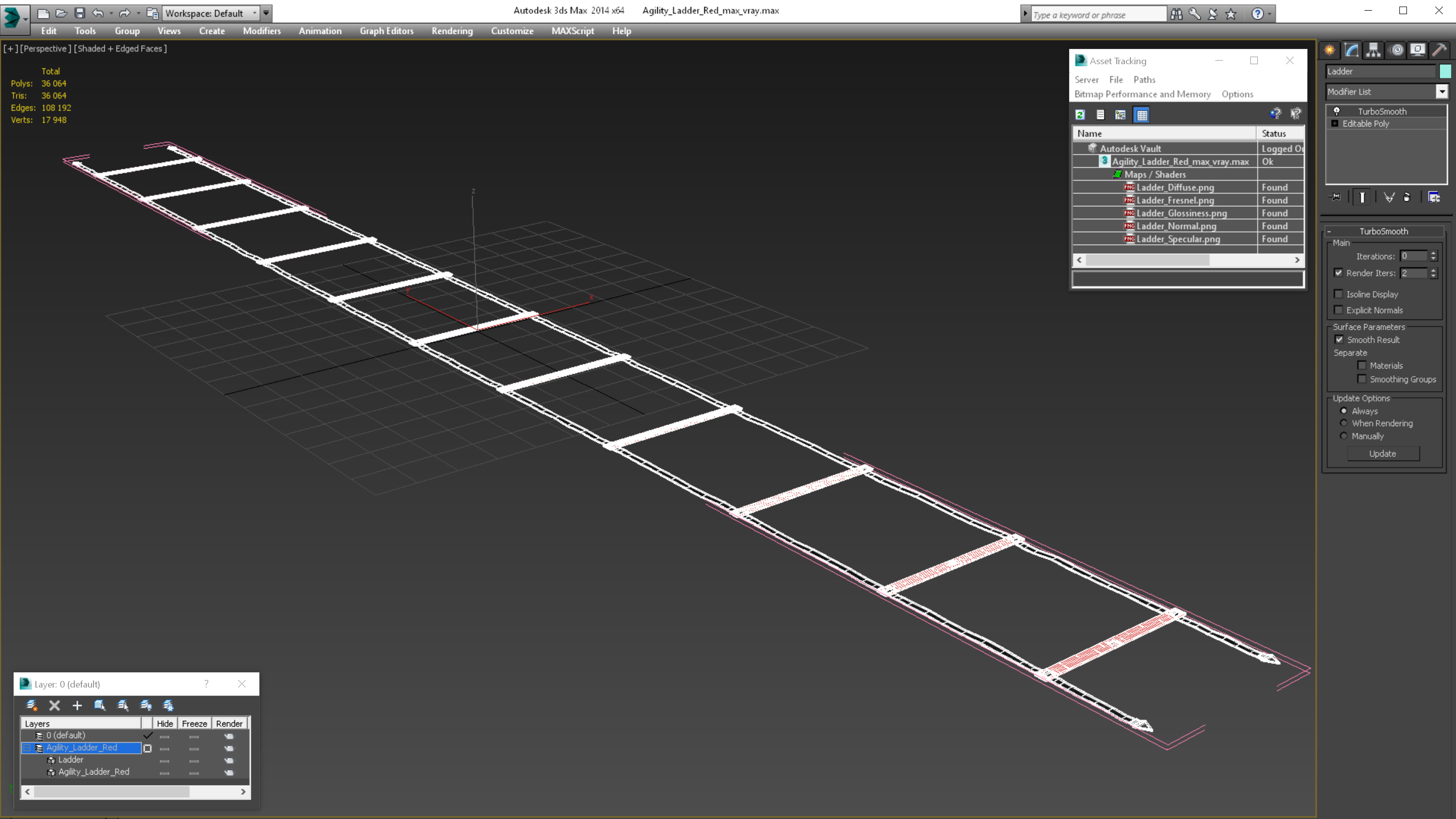3D Agility Ladder Red model