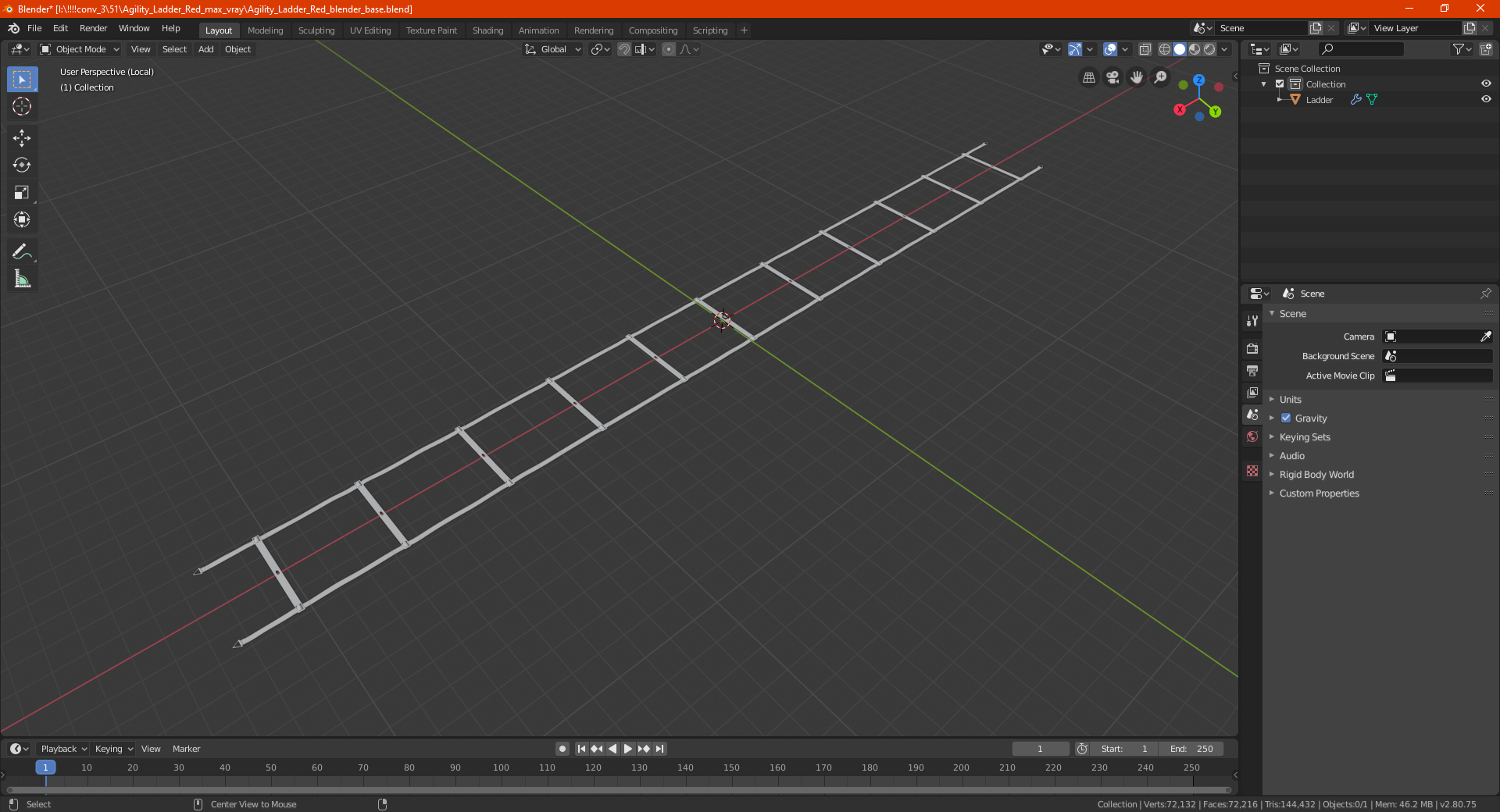 3D Agility Ladder Red model