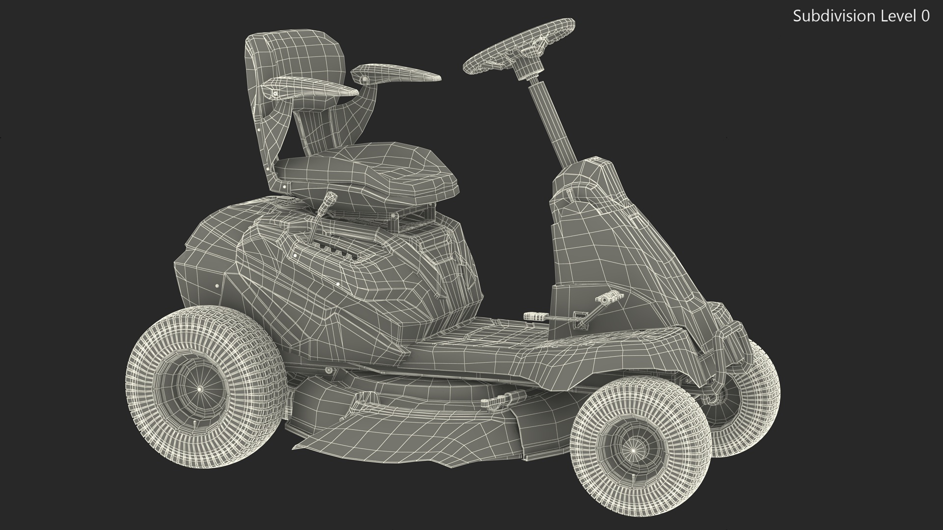 3D Electric Mobility Lawn-Mower Orange Rigged for Cinema 4D