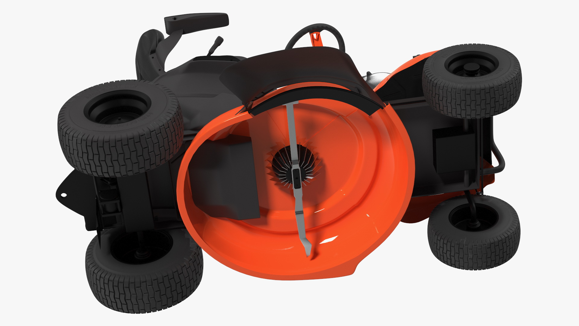 3D Electric Mobility Lawn-Mower Orange Rigged for Cinema 4D