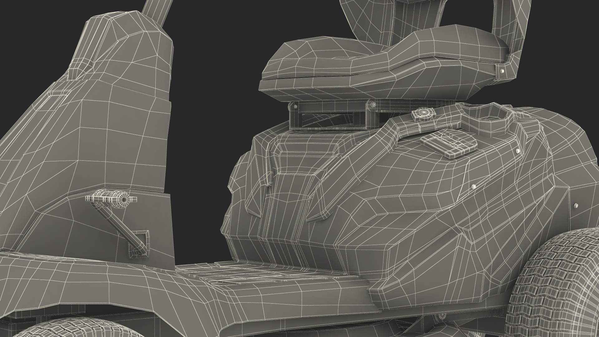 3D Electric Mobility Lawn-Mower Orange Rigged for Cinema 4D