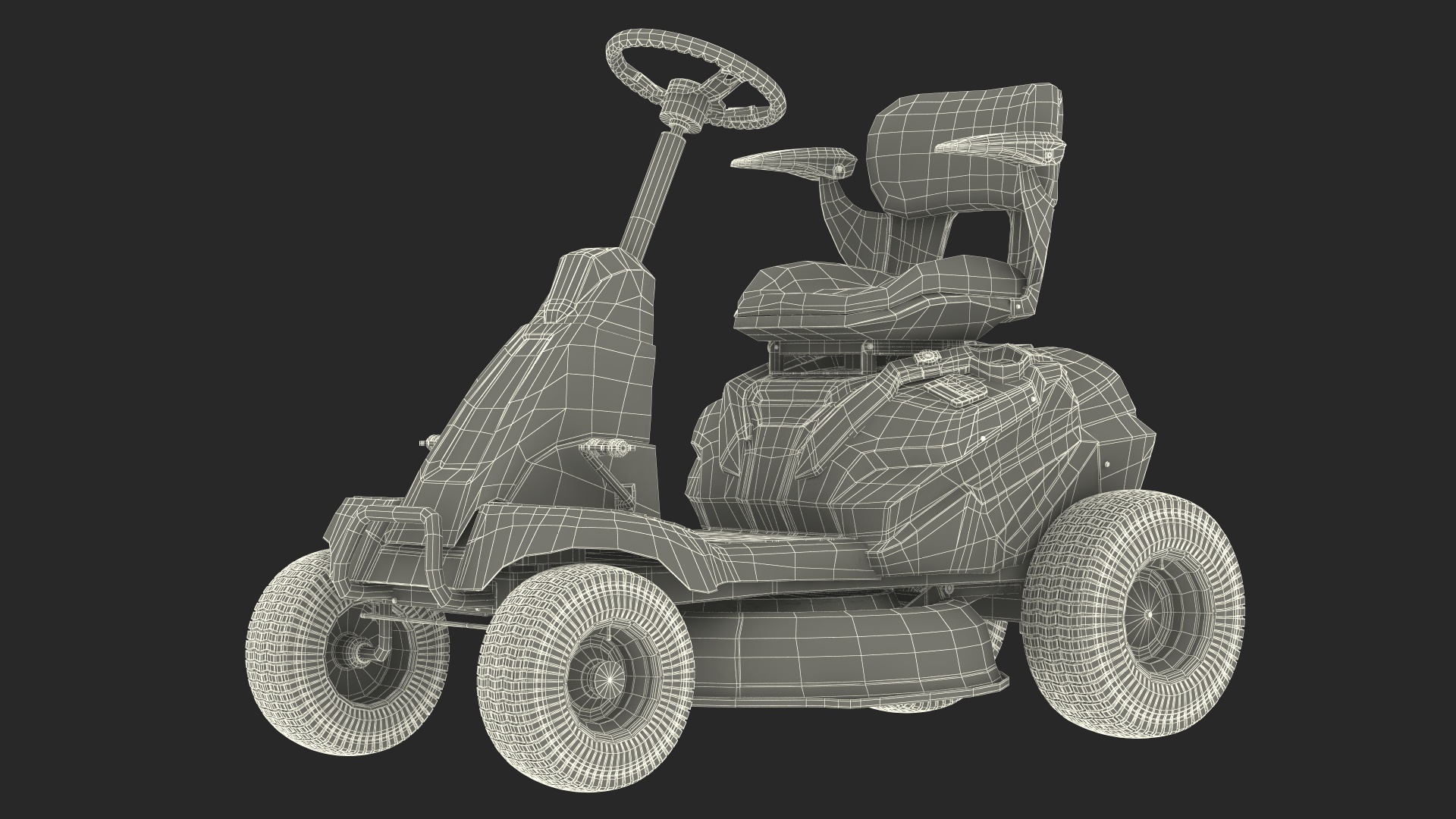 3D Electric Mobility Lawn-Mower Orange Rigged for Cinema 4D