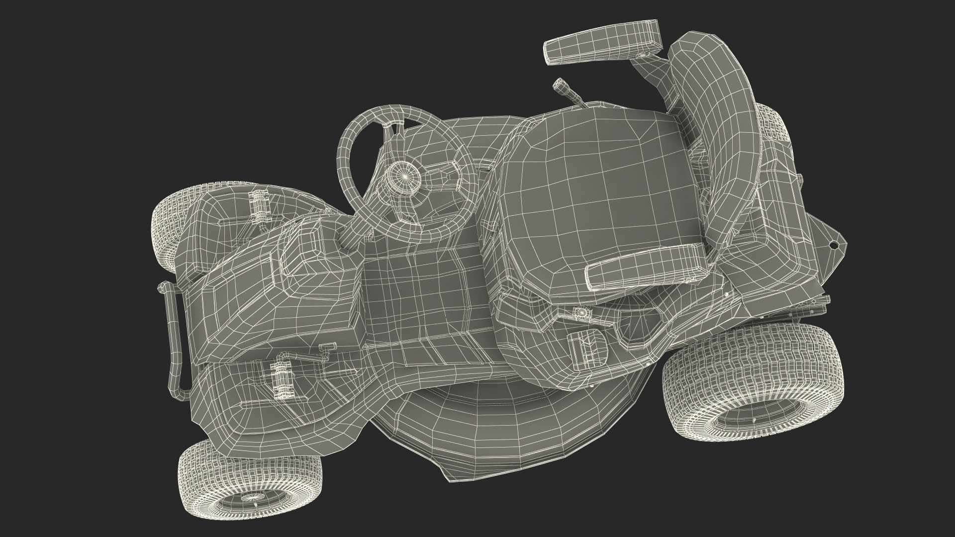 3D Electric Mobility Lawn-Mower Orange Rigged for Cinema 4D