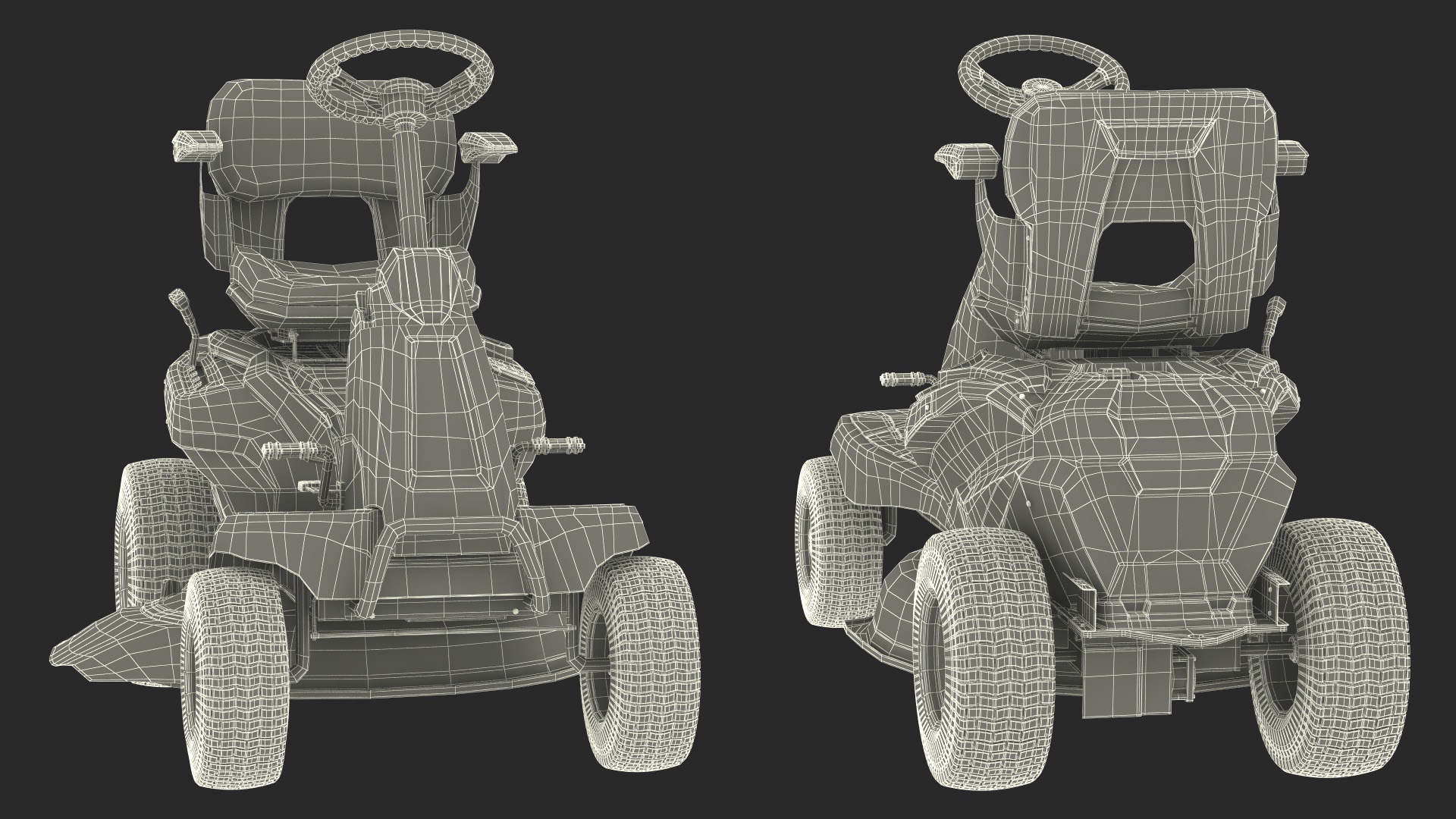 3D Electric Mobility Lawn-Mower Orange Rigged for Cinema 4D