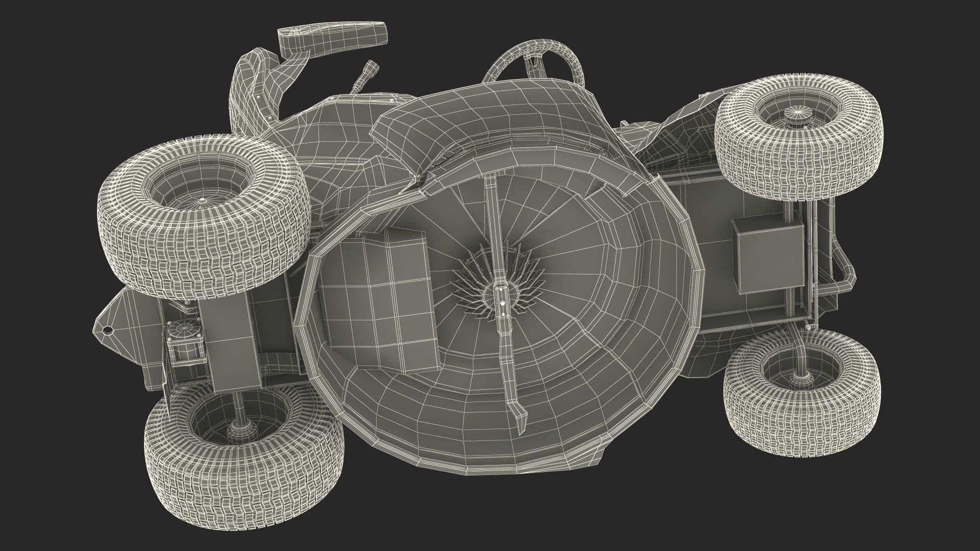 3D Electric Mobility Lawn-Mower Orange Rigged for Cinema 4D