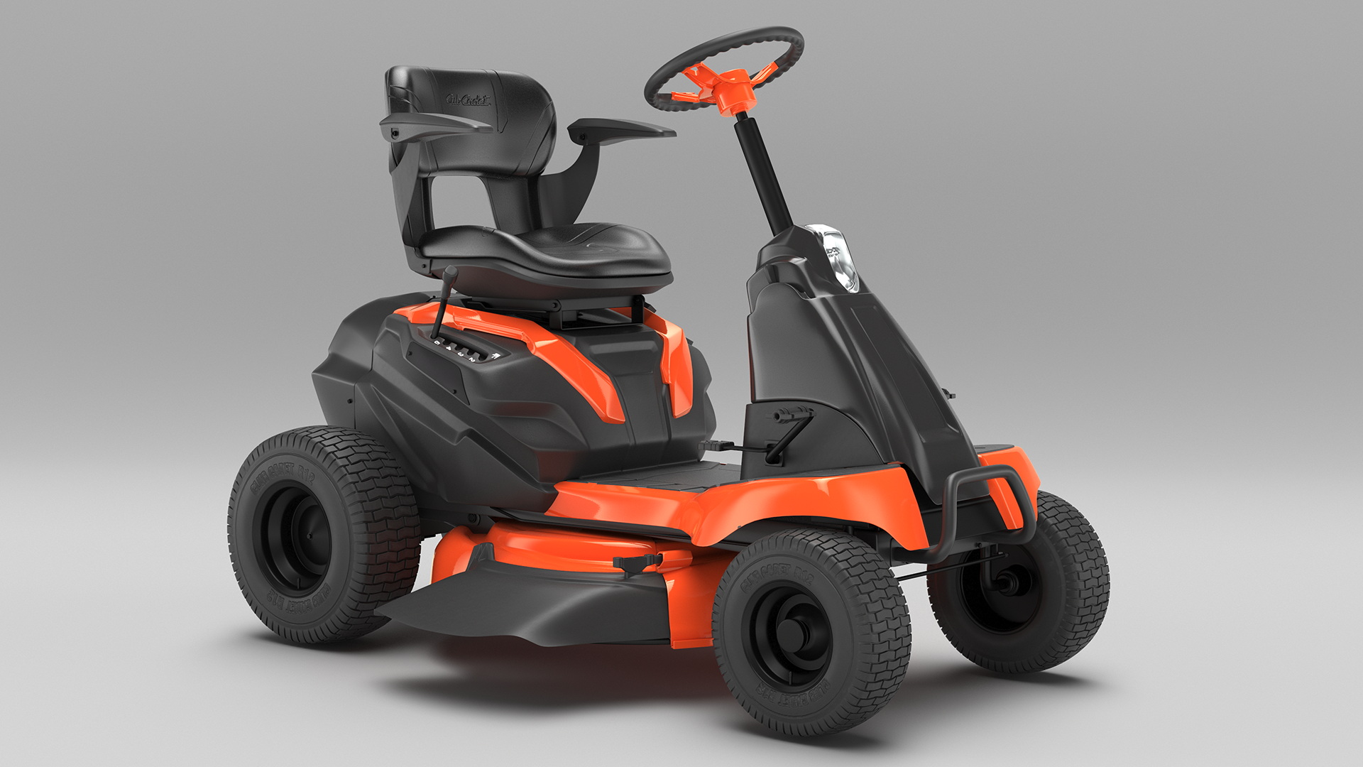 3D Electric Mobility Lawn-Mower Orange Rigged for Cinema 4D