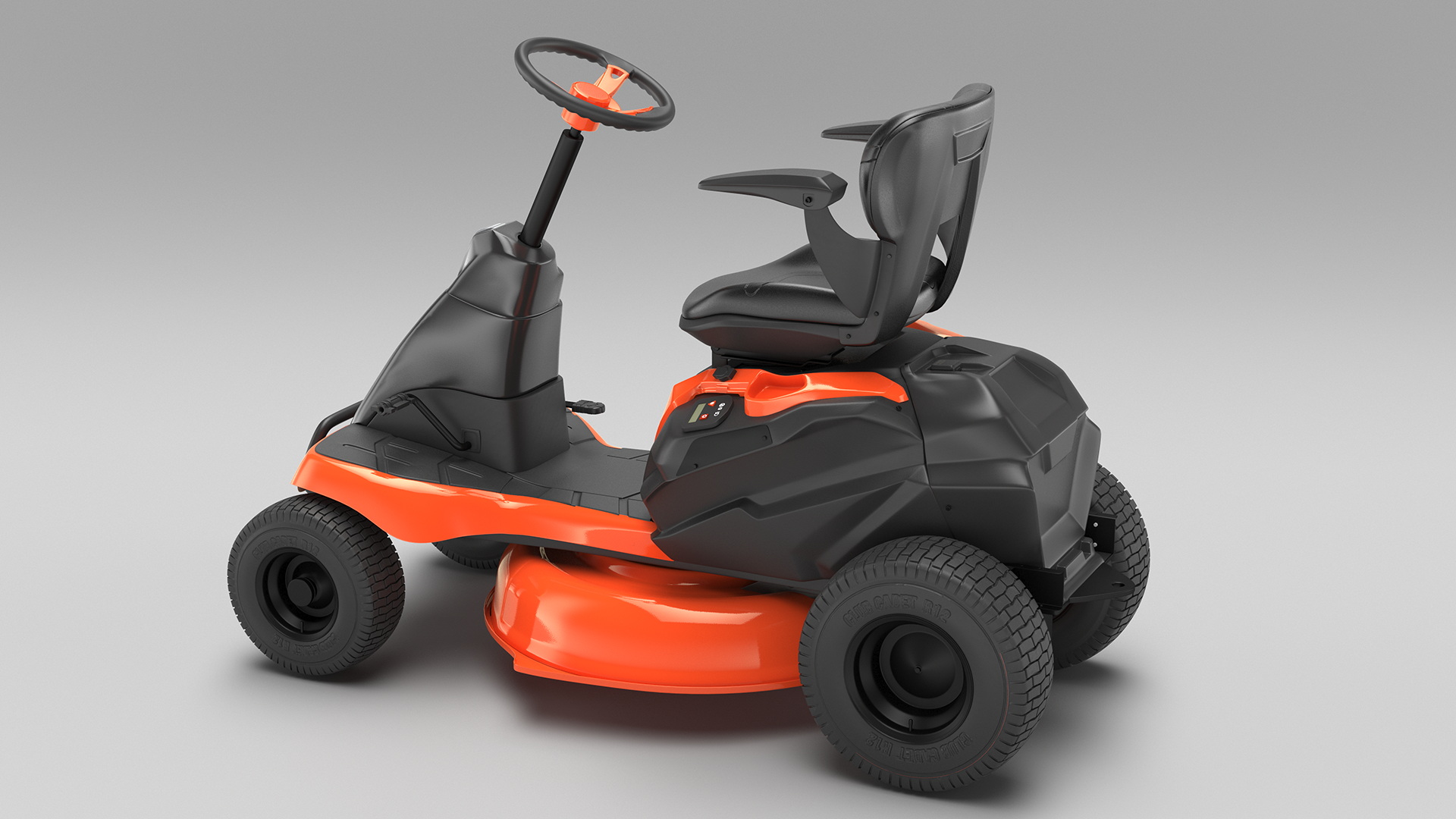 3D Electric Mobility Lawn-Mower Orange Rigged for Cinema 4D