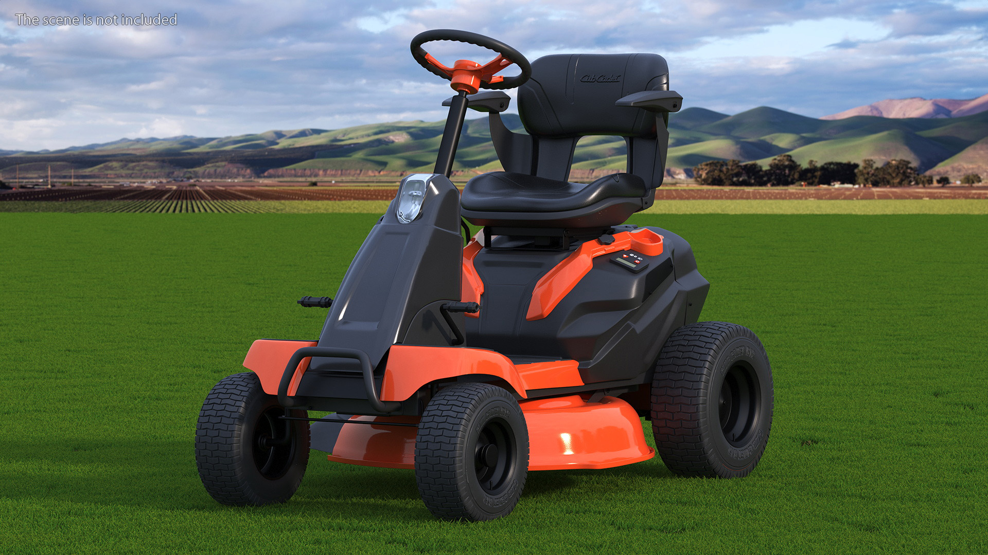 3D Electric Mobility Lawn-Mower Orange Rigged for Cinema 4D