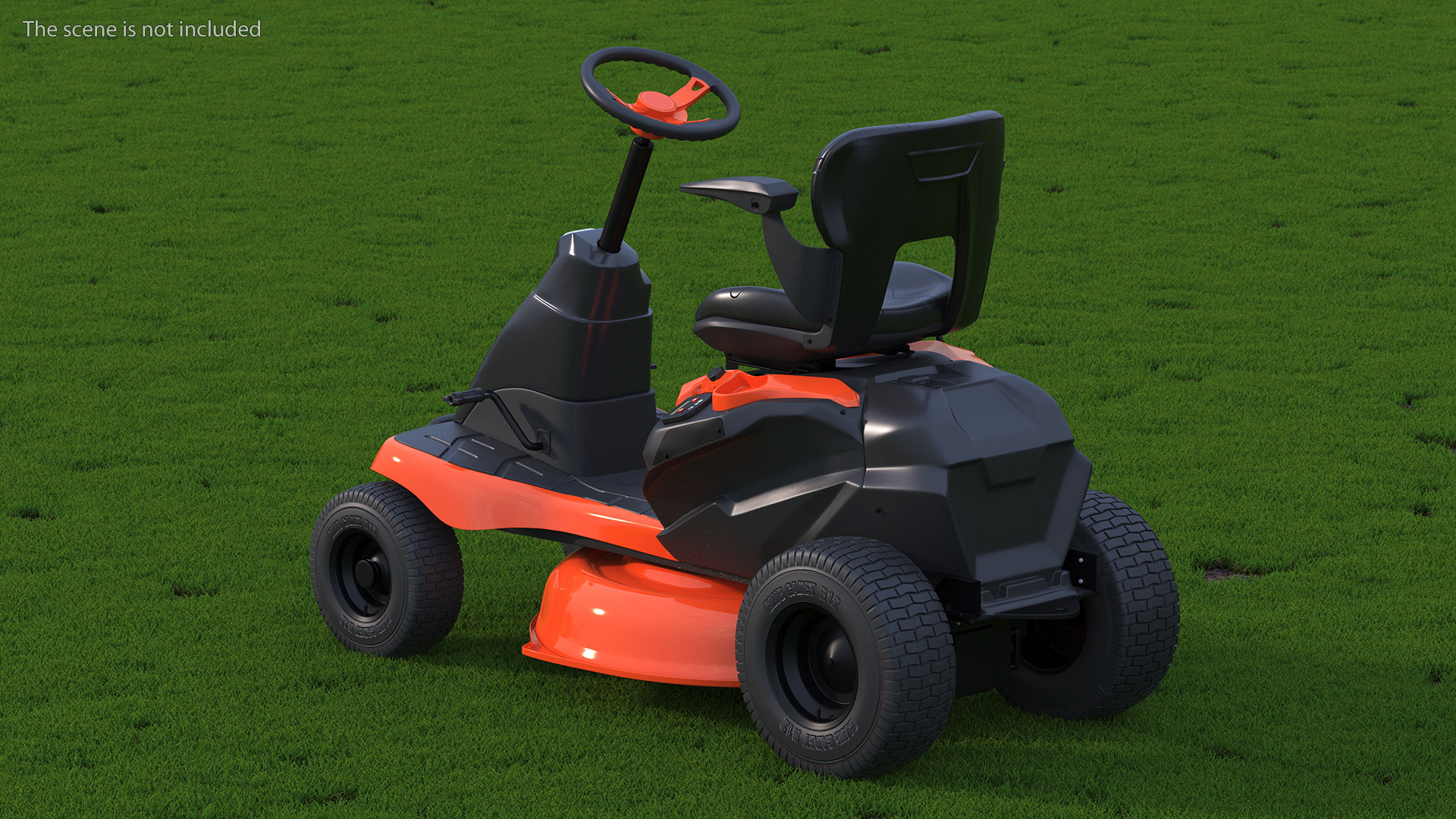 3D Electric Mobility Lawn-Mower Orange Rigged for Cinema 4D