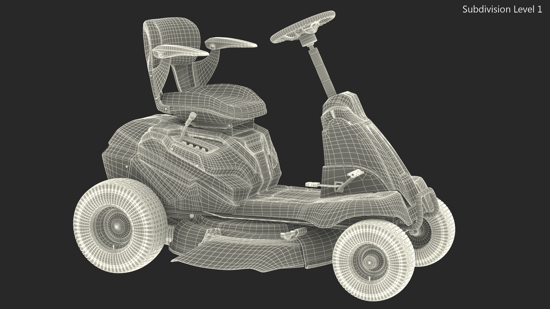 3D Electric Mobility Lawn-Mower Orange Rigged for Cinema 4D