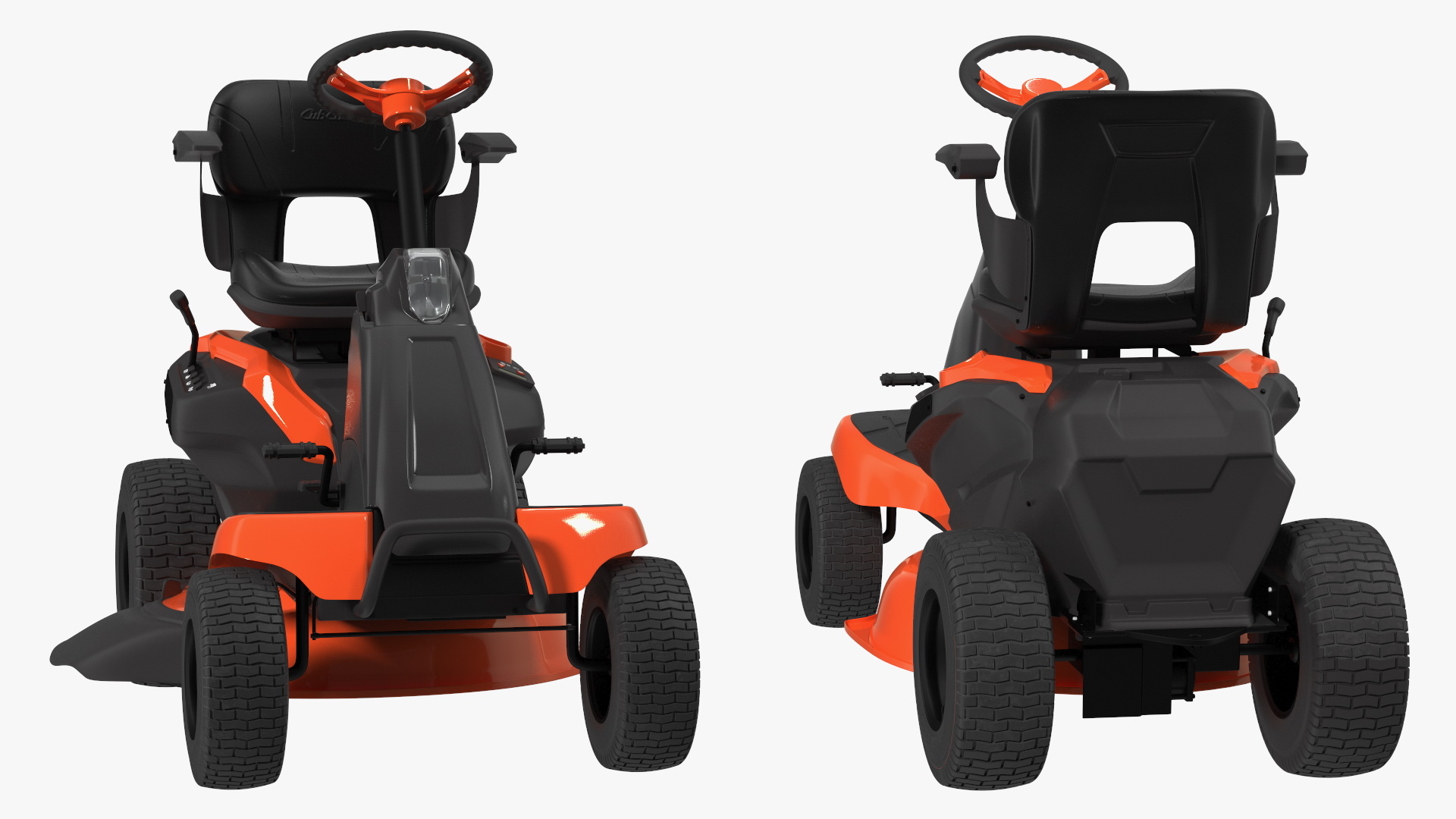 3D Electric Mobility Lawn-Mower Orange Rigged for Cinema 4D