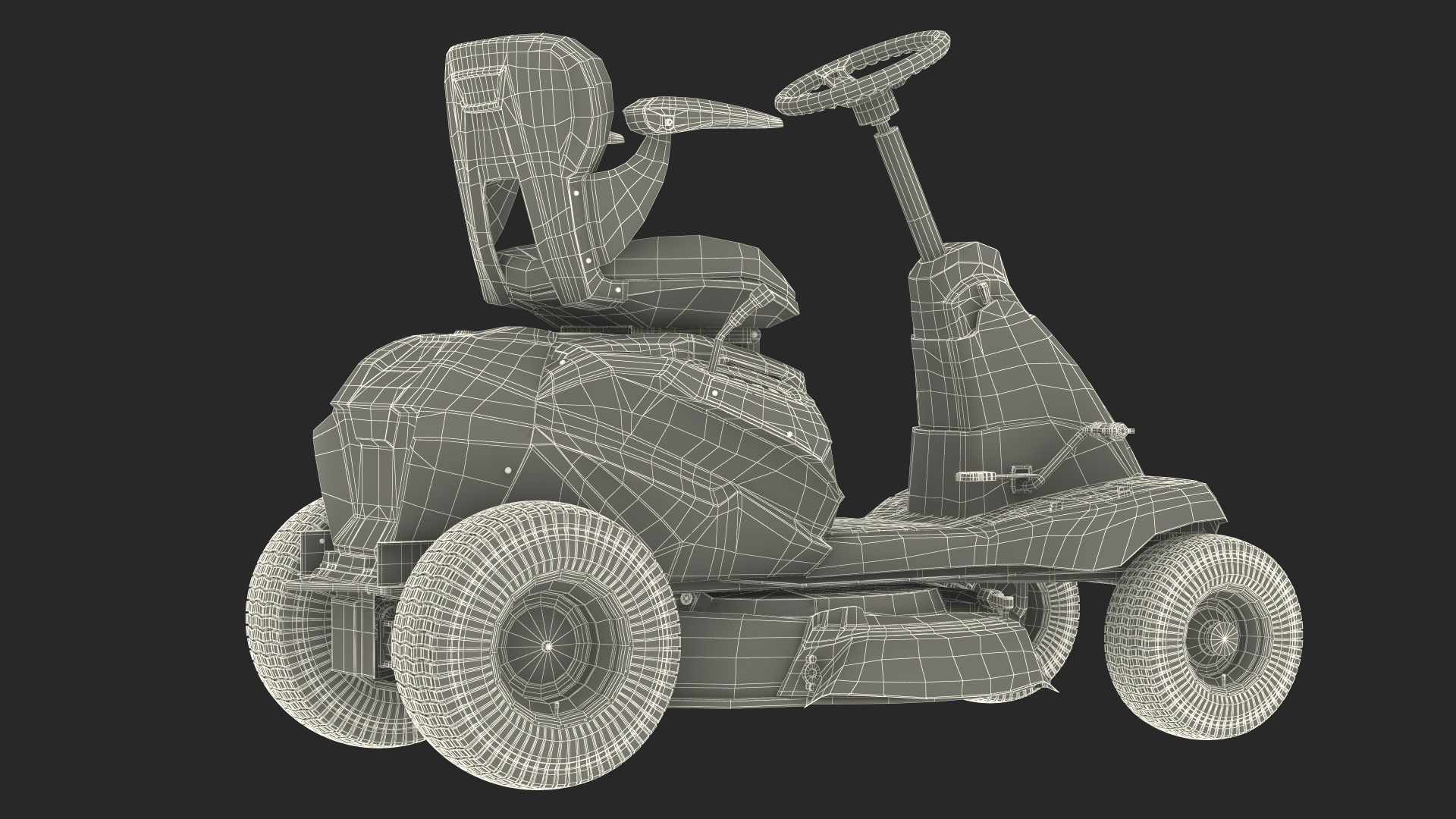 3D Electric Mobility Lawn-Mower Orange Rigged for Cinema 4D