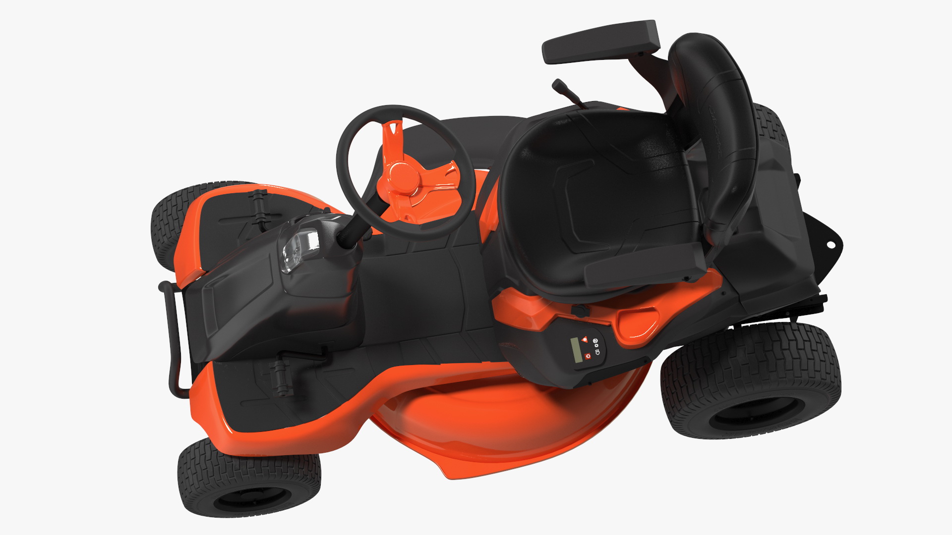3D Electric Mobility Lawn-Mower Orange Rigged for Cinema 4D