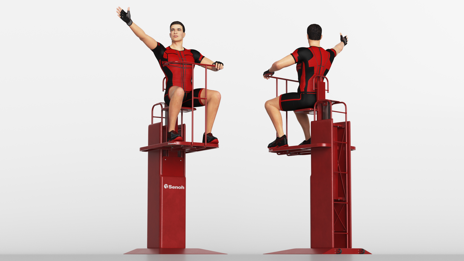 Volleyball Referee on the SENOH Umpire Tower 3D model