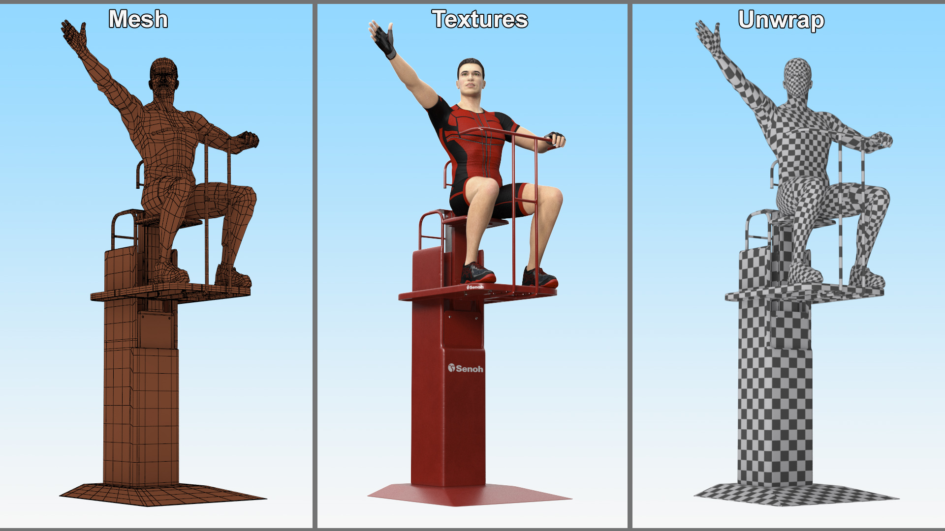 Volleyball Referee on the SENOH Umpire Tower 3D model