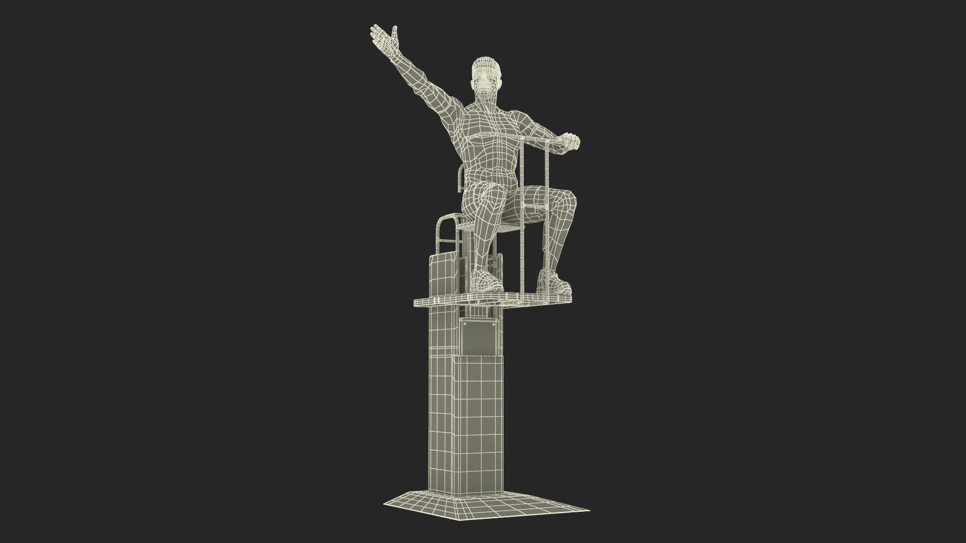 Volleyball Referee on the SENOH Umpire Tower 3D model