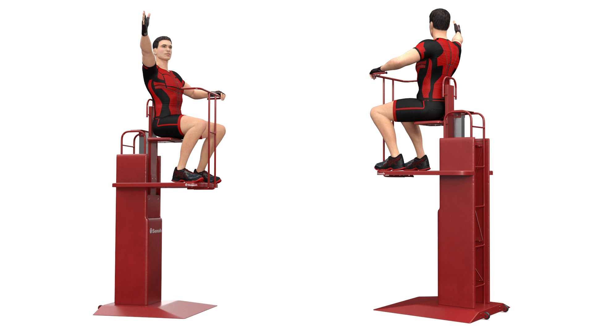 Volleyball Referee on the SENOH Umpire Tower 3D model