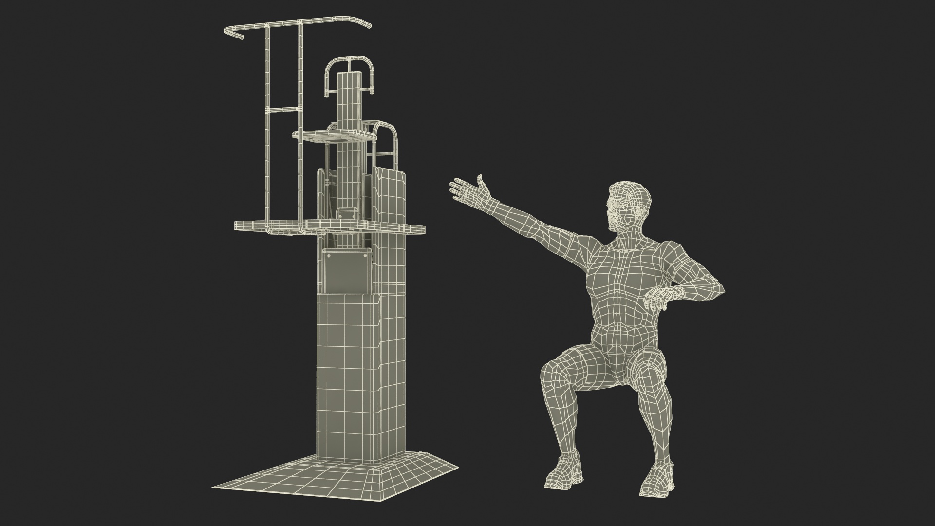Volleyball Referee on the SENOH Umpire Tower 3D model
