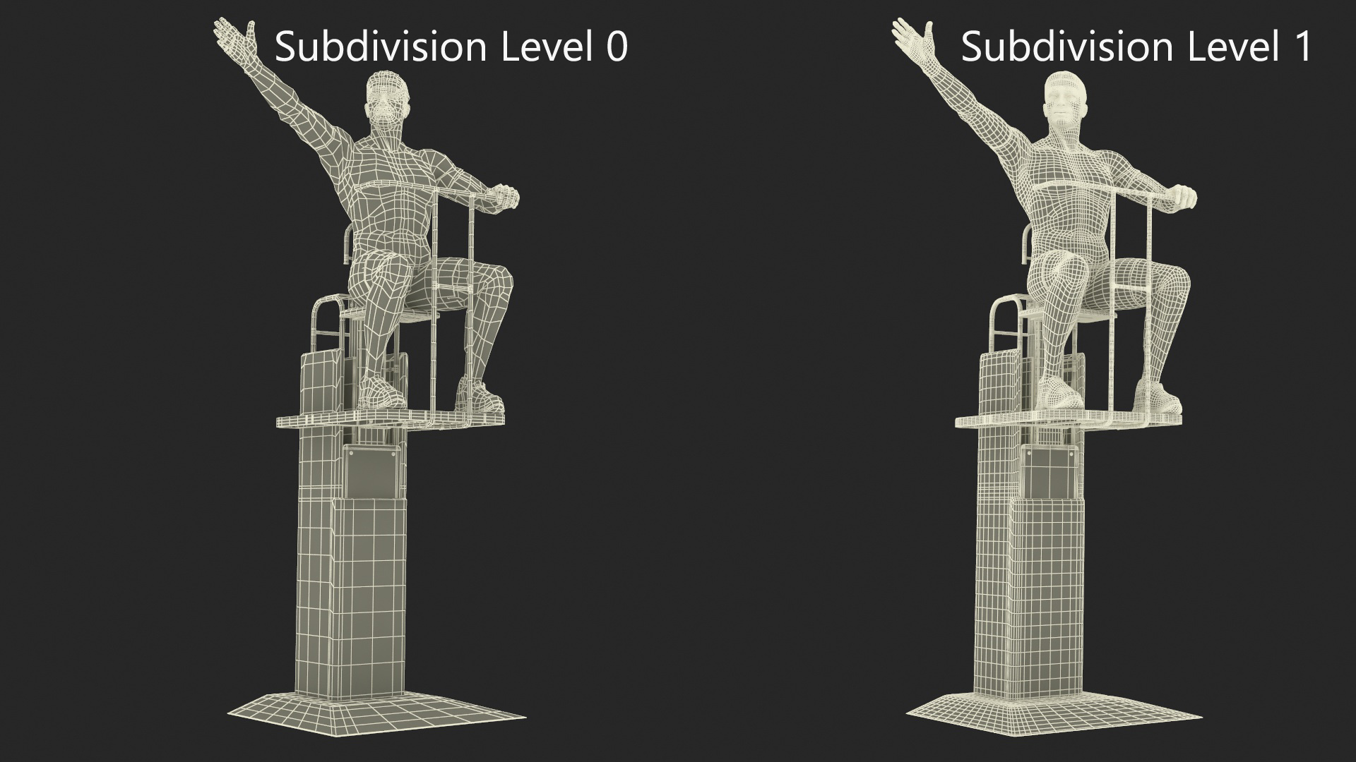 Volleyball Referee on the SENOH Umpire Tower 3D model