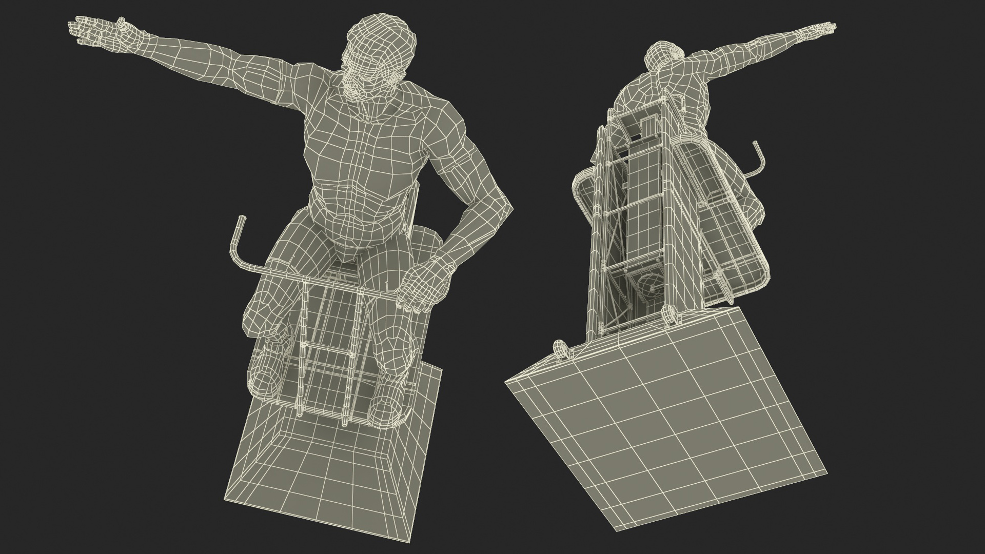 Volleyball Referee on the SENOH Umpire Tower 3D model