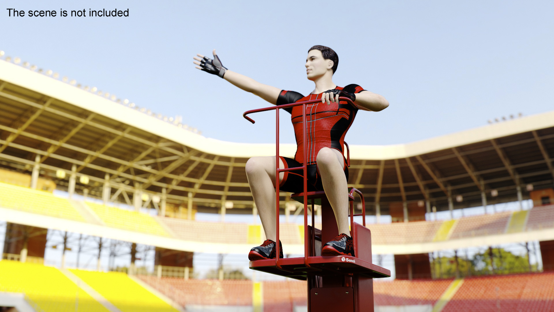 Volleyball Referee on the SENOH Umpire Tower 3D model