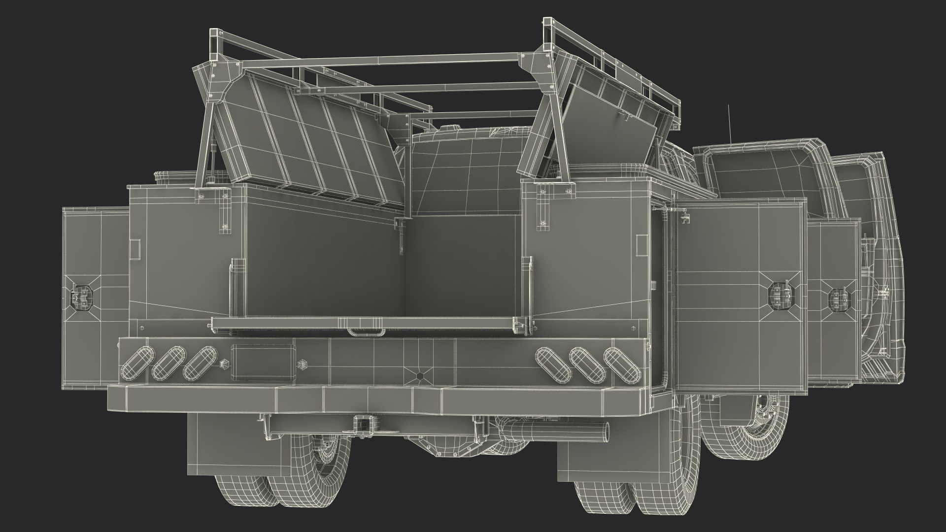 Ford Super Duty F550 with Service Body Red Rigged 3D model