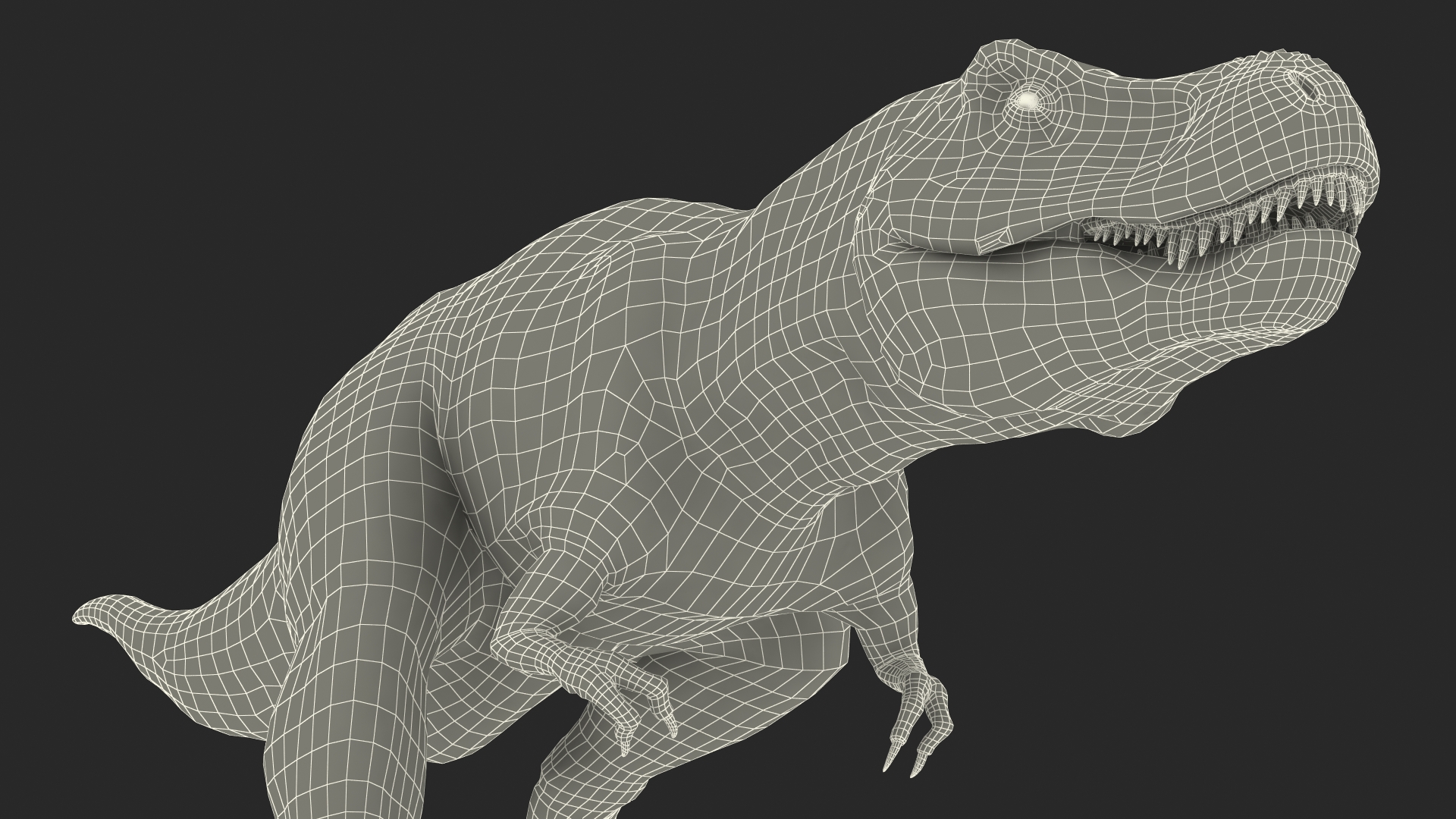 3D T Rex Running Animated Rigged for Maya model